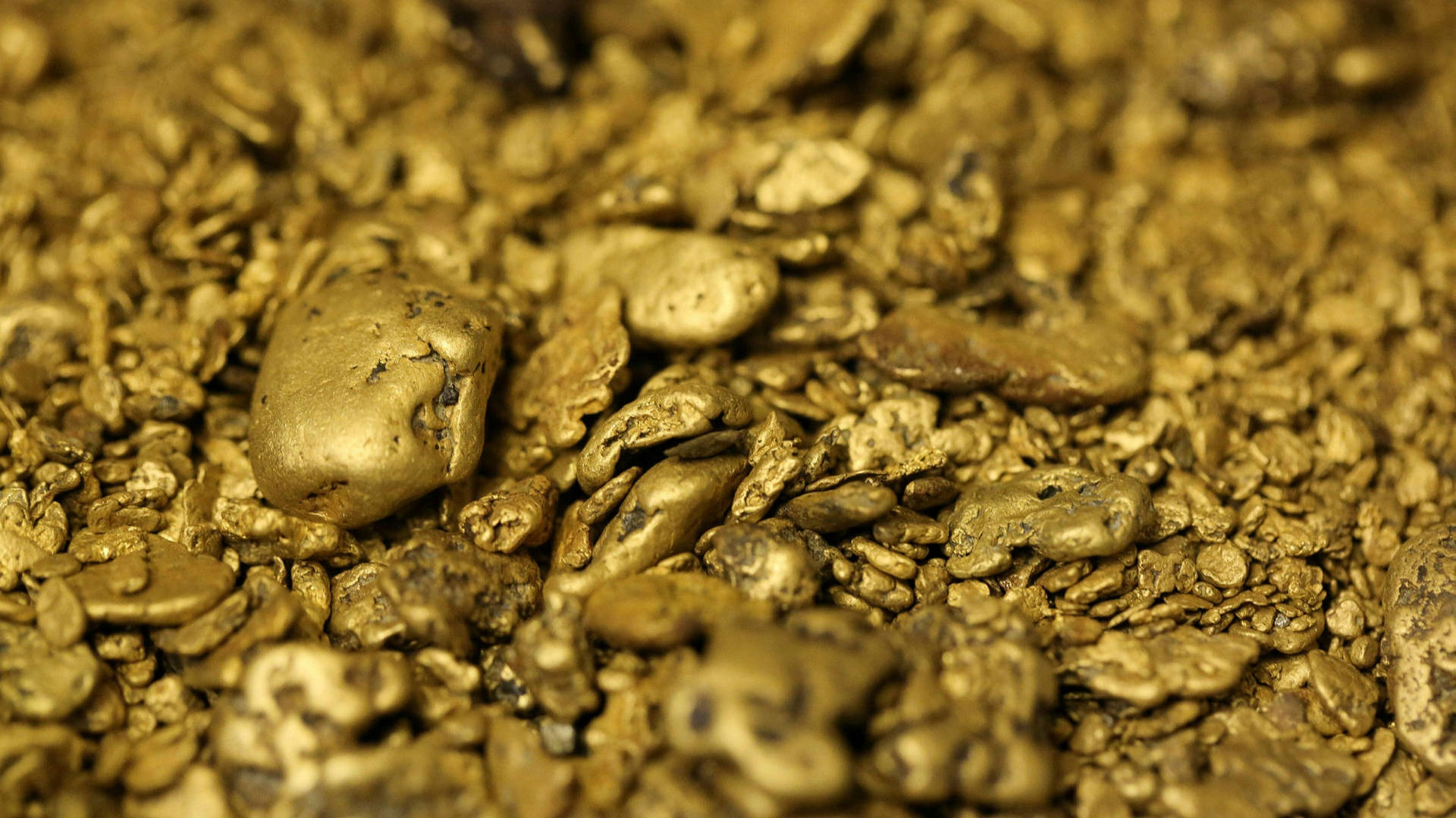 Gold Deposits Collected From Goldmines Background