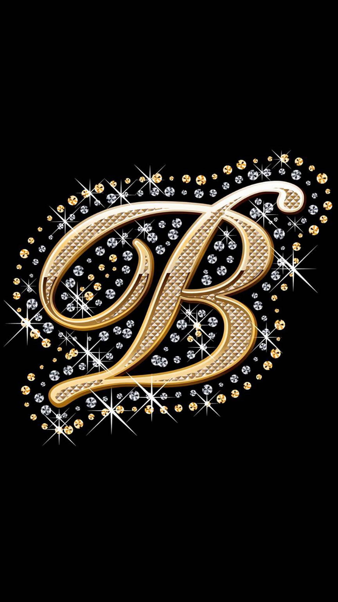 Gold Diamond Letter B Background