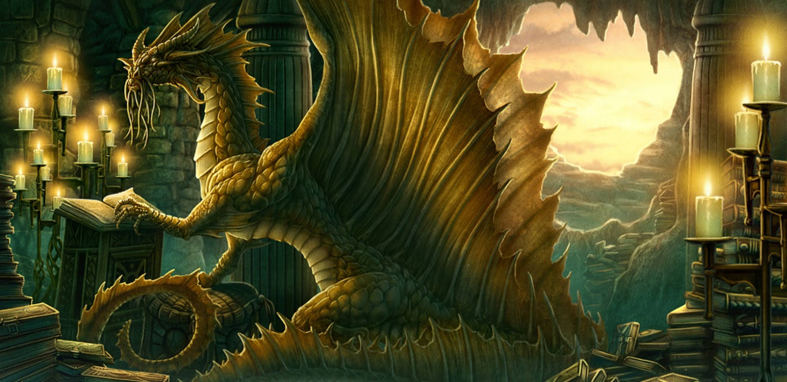 Gold Dragon Book Background