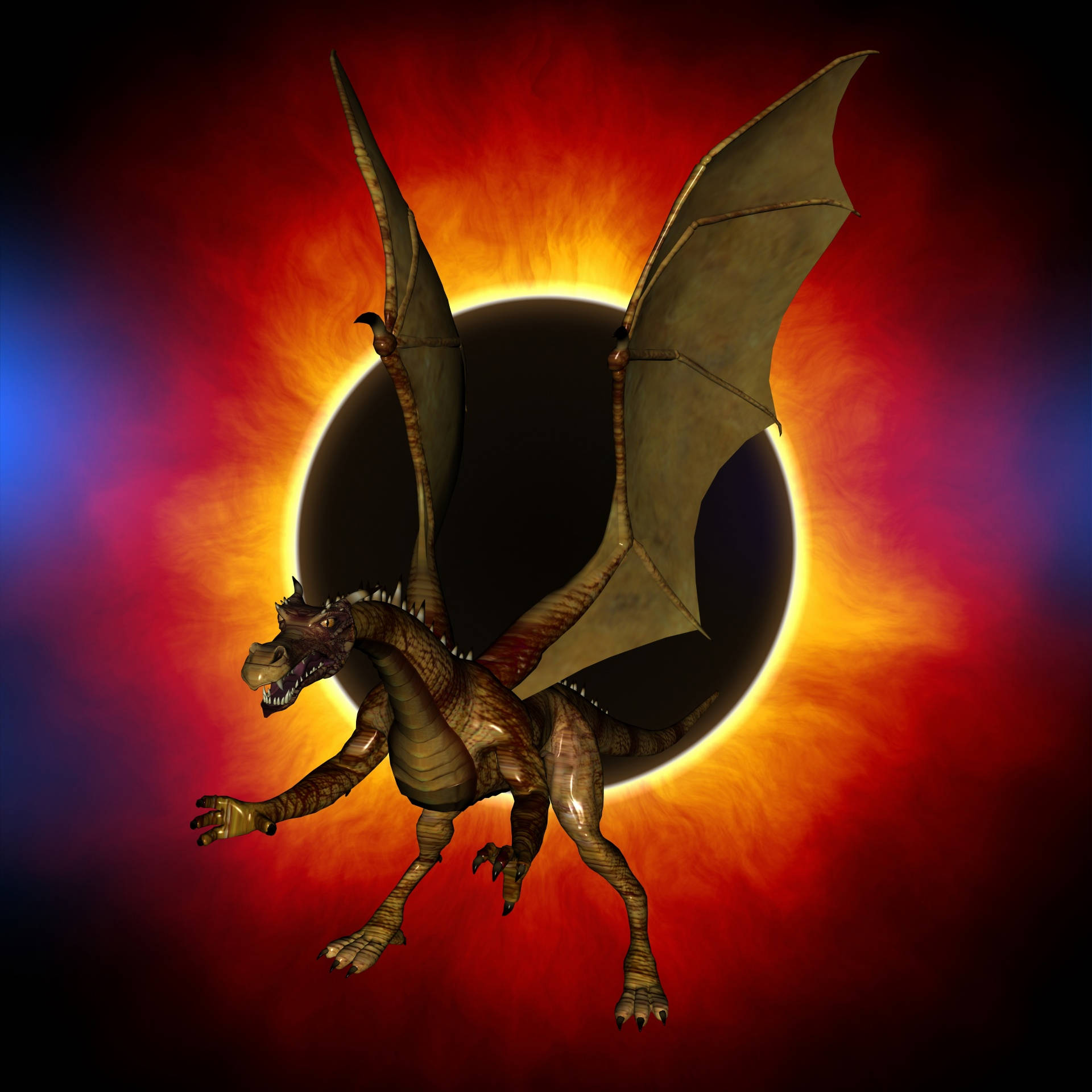 Gold Dragon Eclipse Background