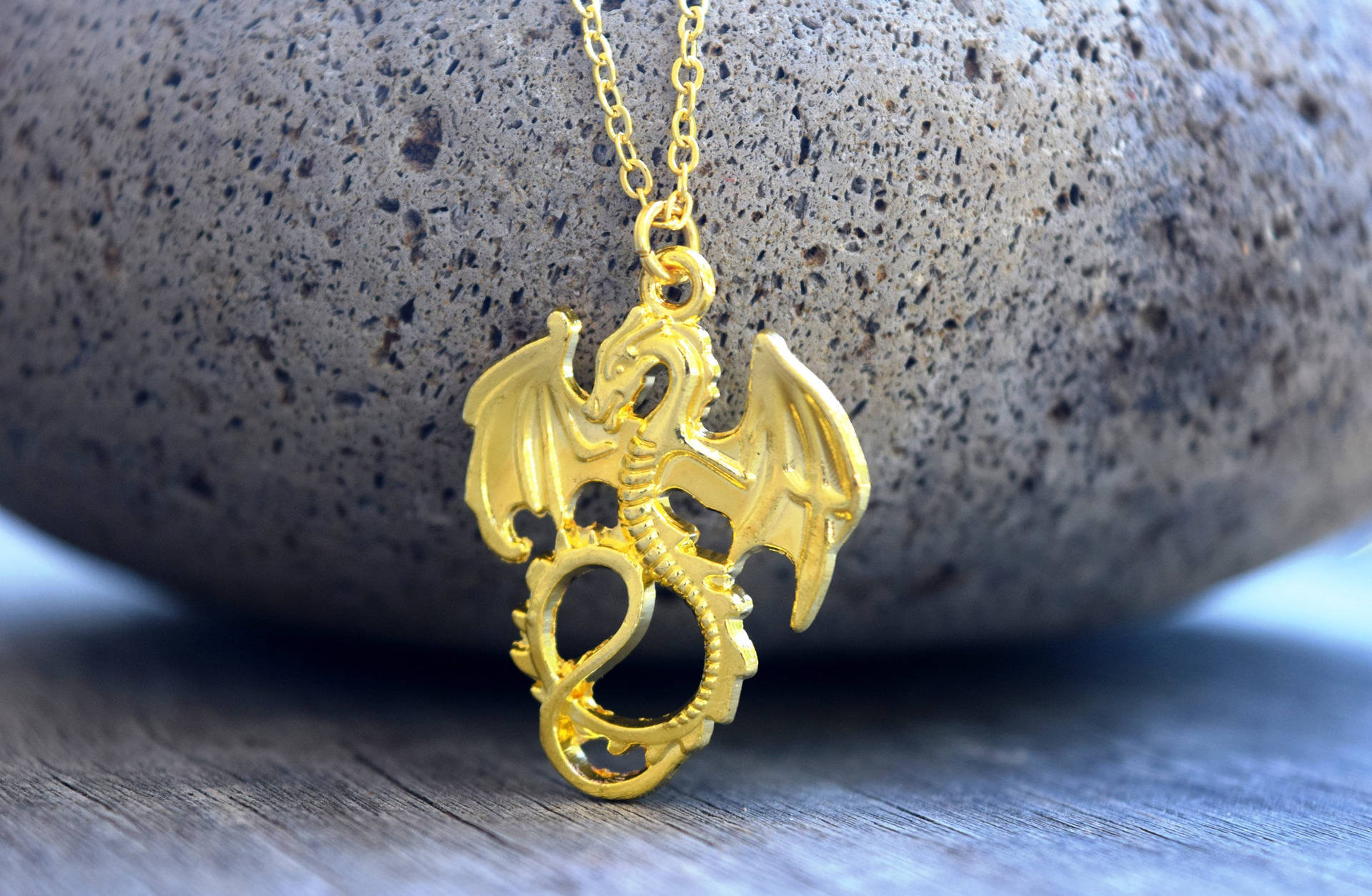 Gold Dragon Necklace Background