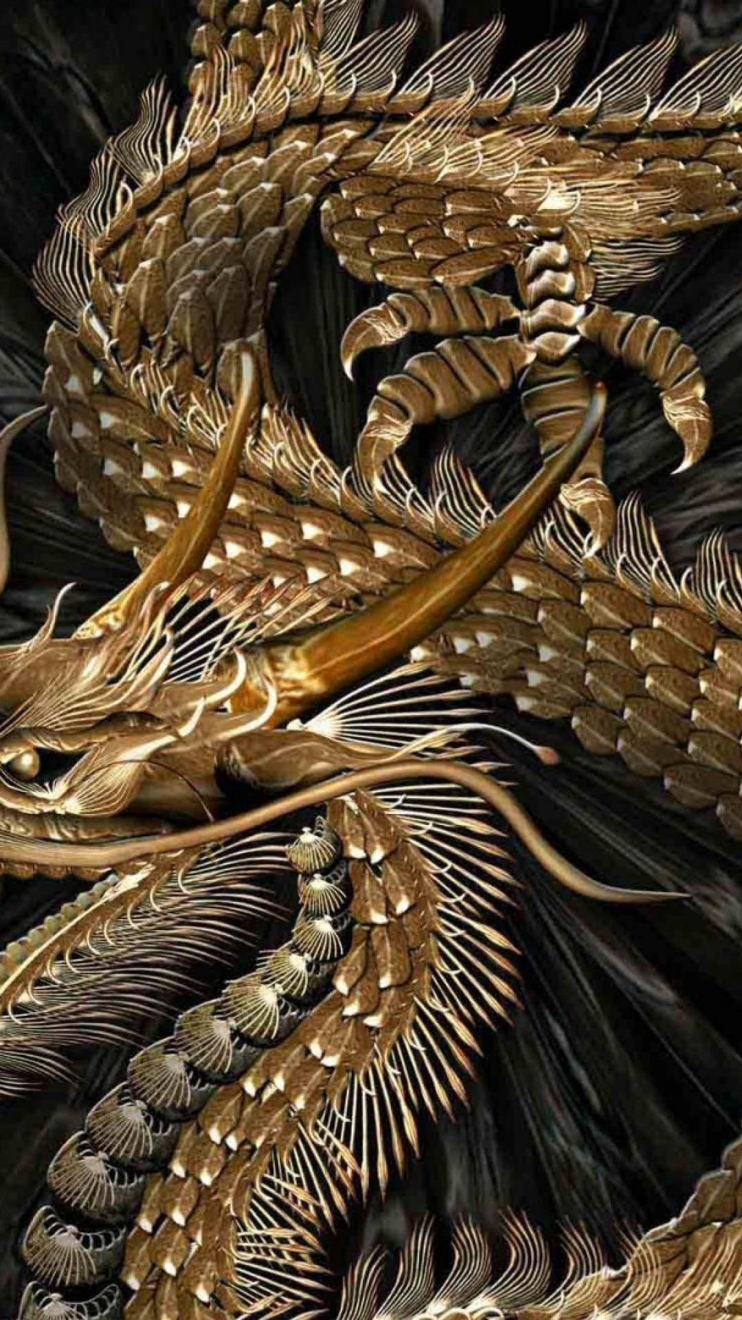 Gold Dragon Scales Background