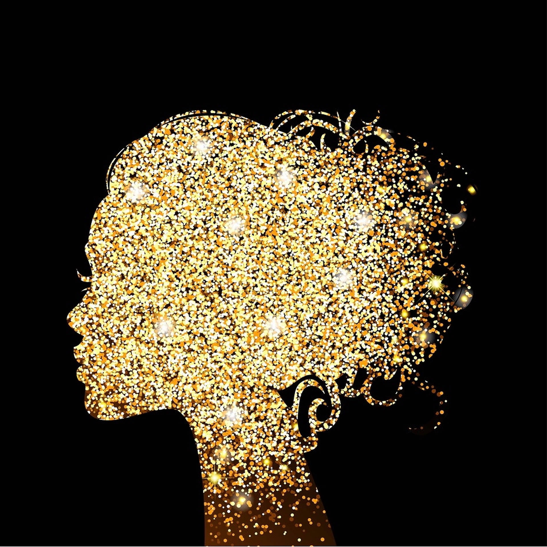 Gold Dust Female Silhouette Background
