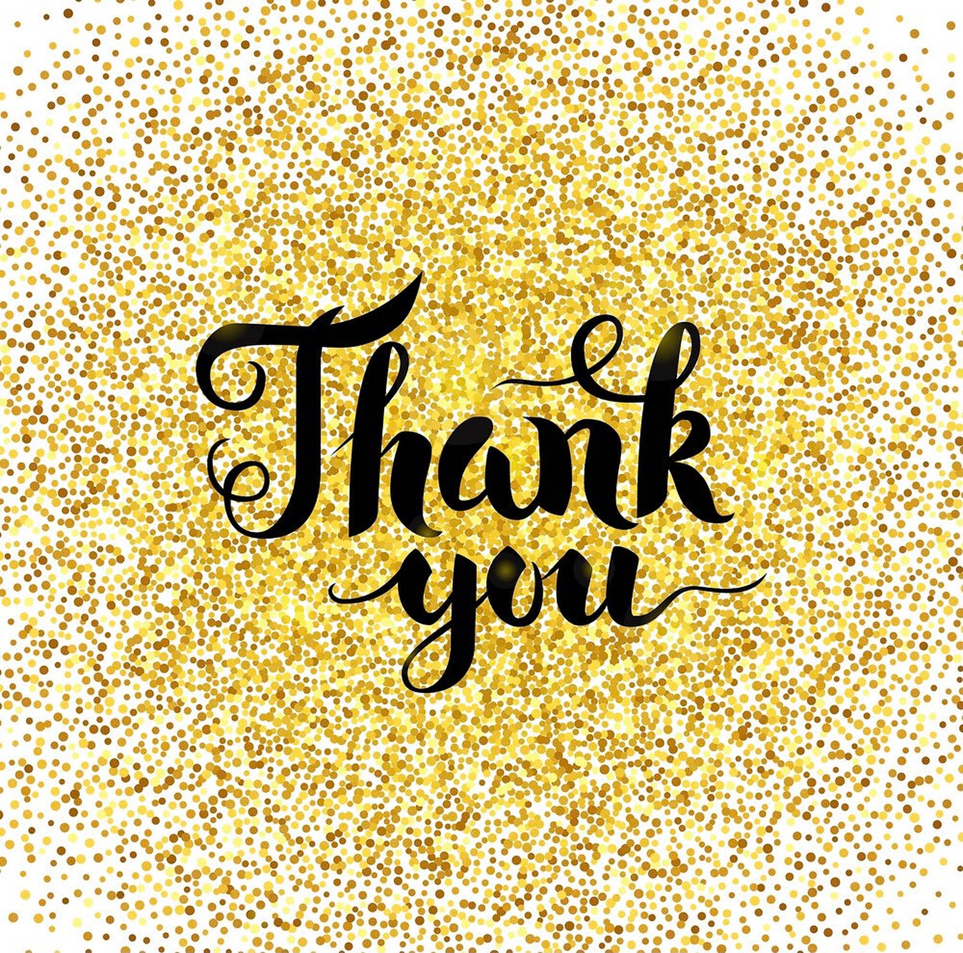 Gold Dust Thank You Greeting Background