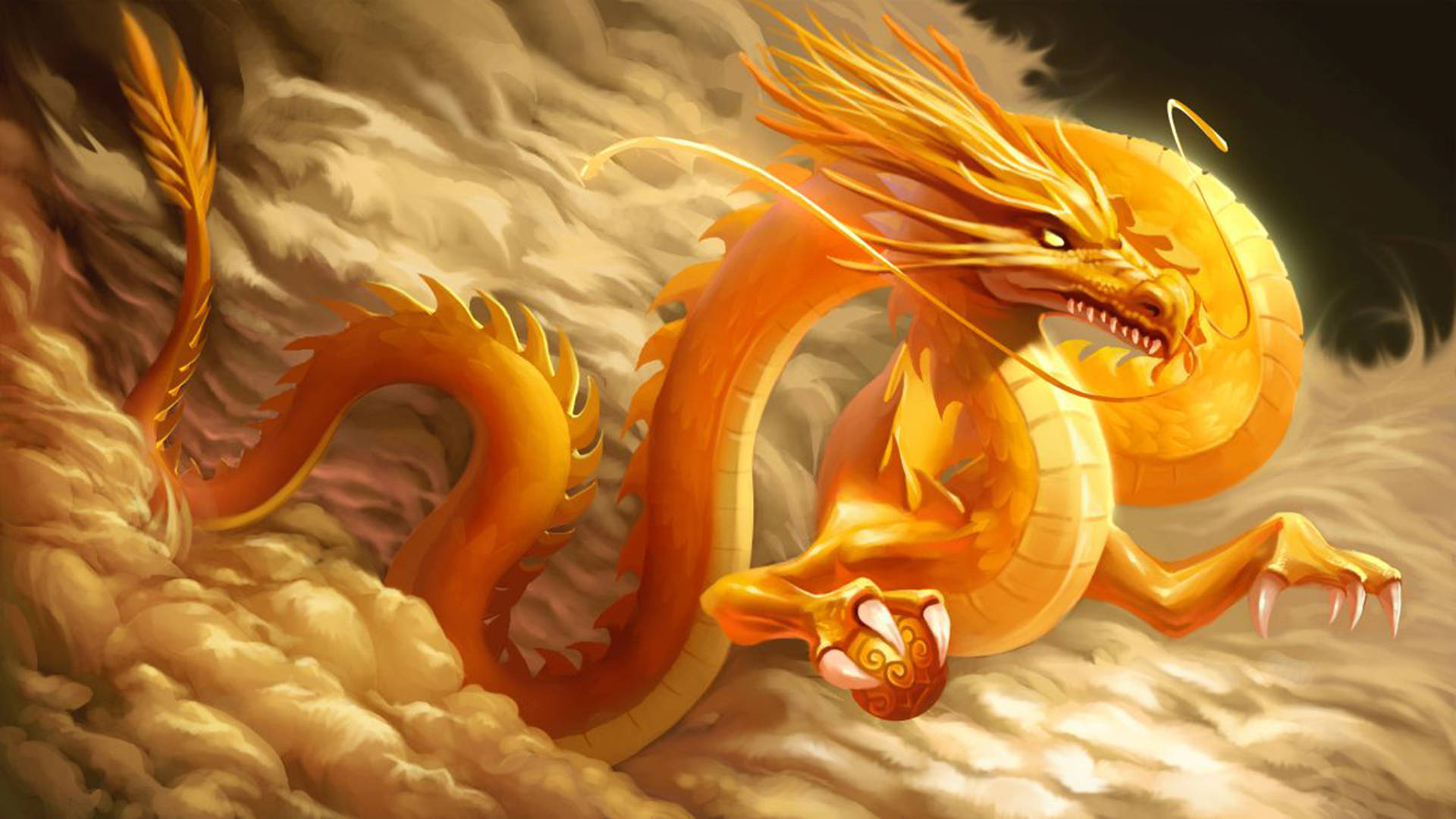 Gold Eastern Dragon