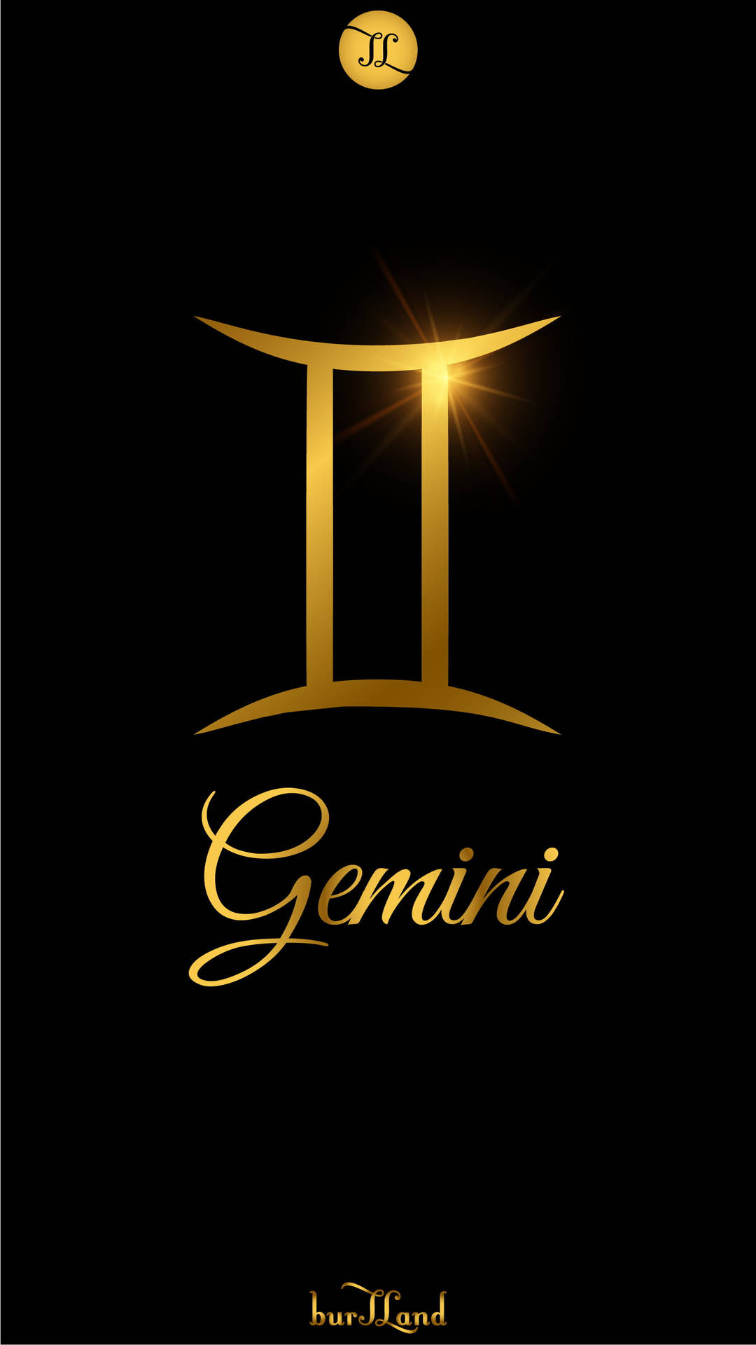 Gold Engraved Gemini Symbol Background
