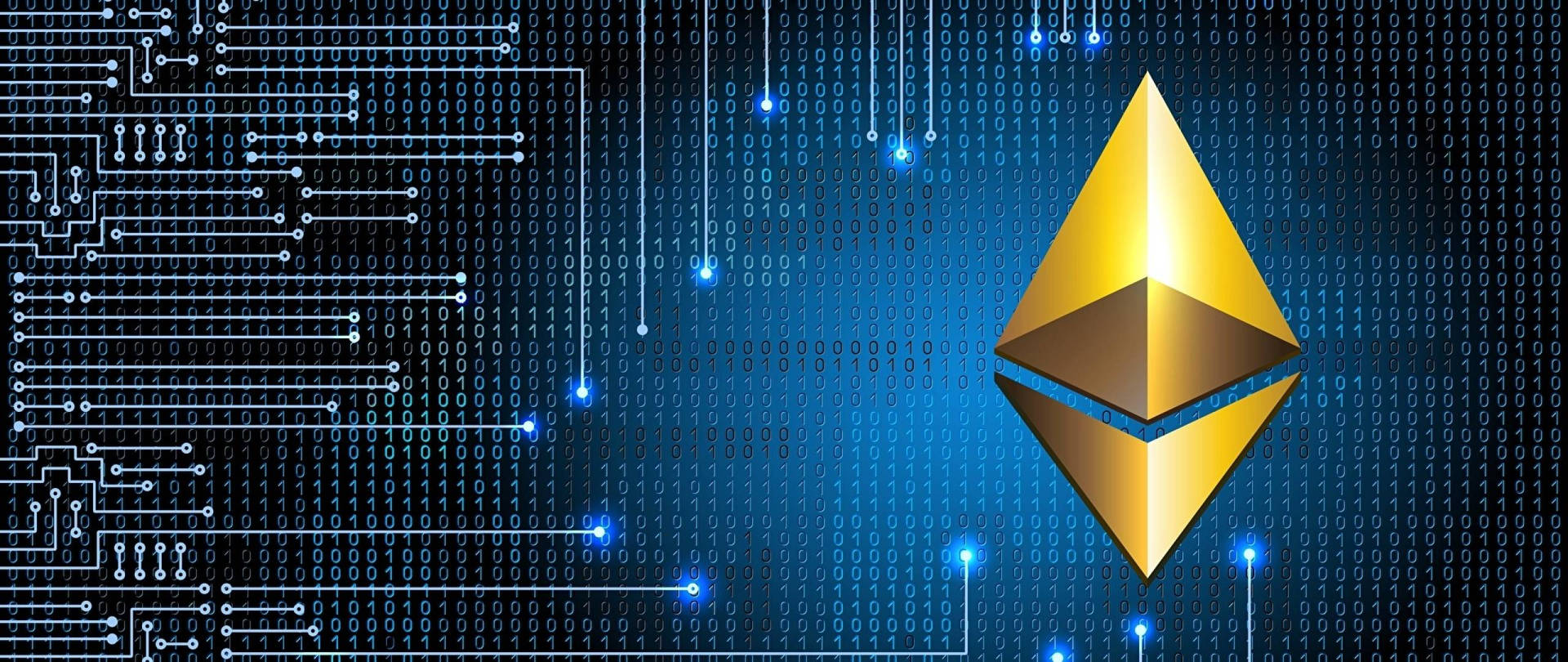 Gold Ethereum Logo For Crypto Background