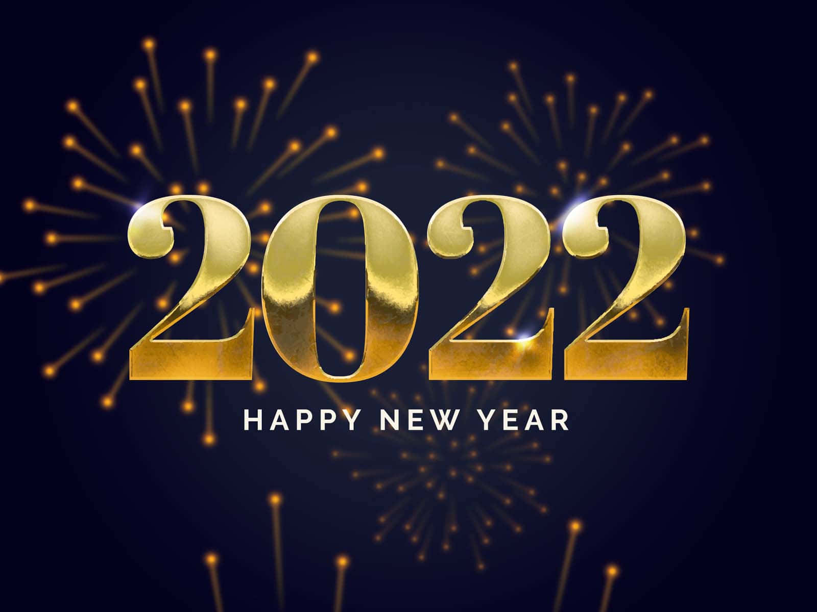 Gold Fireworks New Year 2022 Background