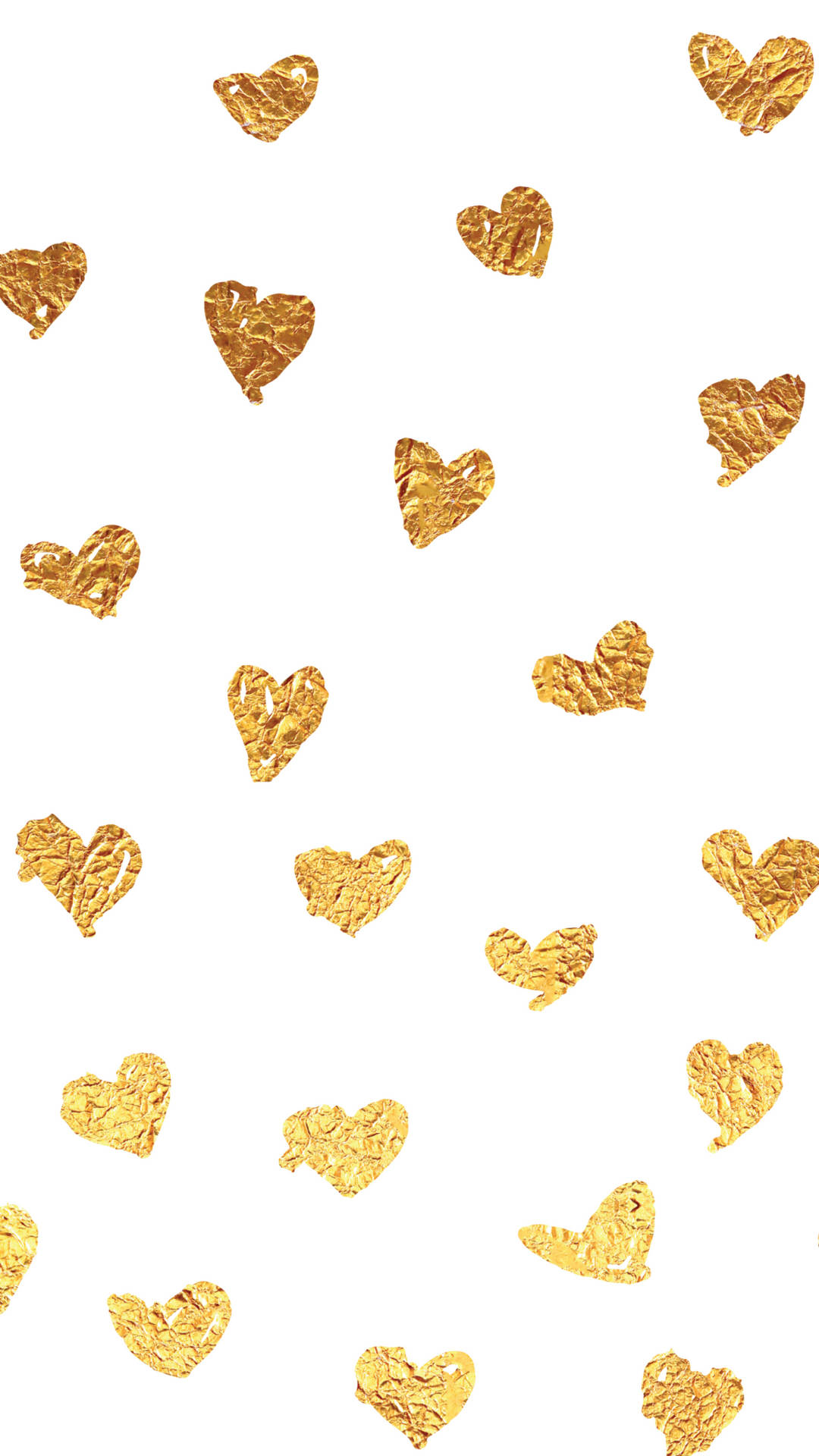 Gold Foil Hearts Background