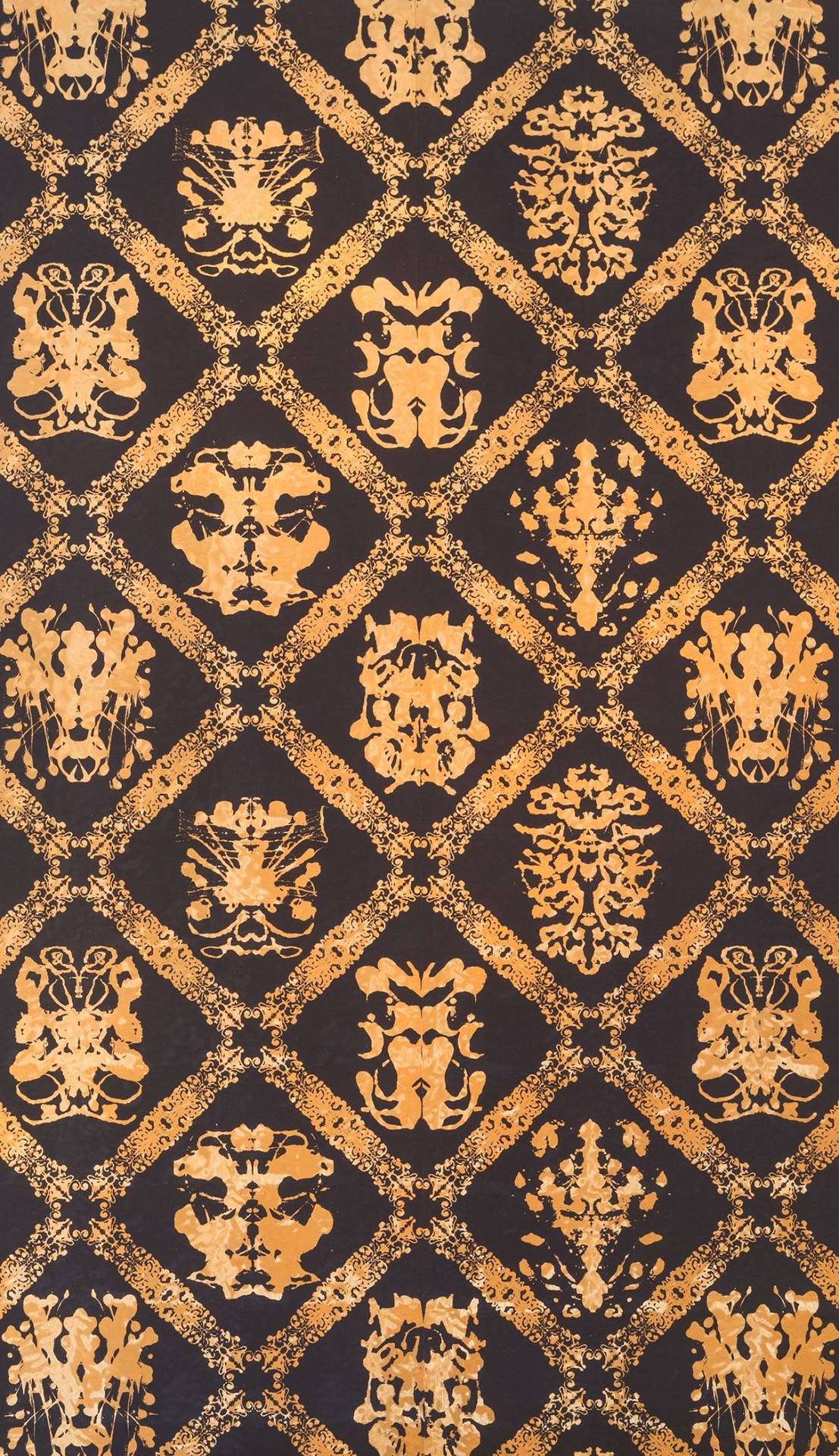 Gold Foil With Rorschach Pattern Background