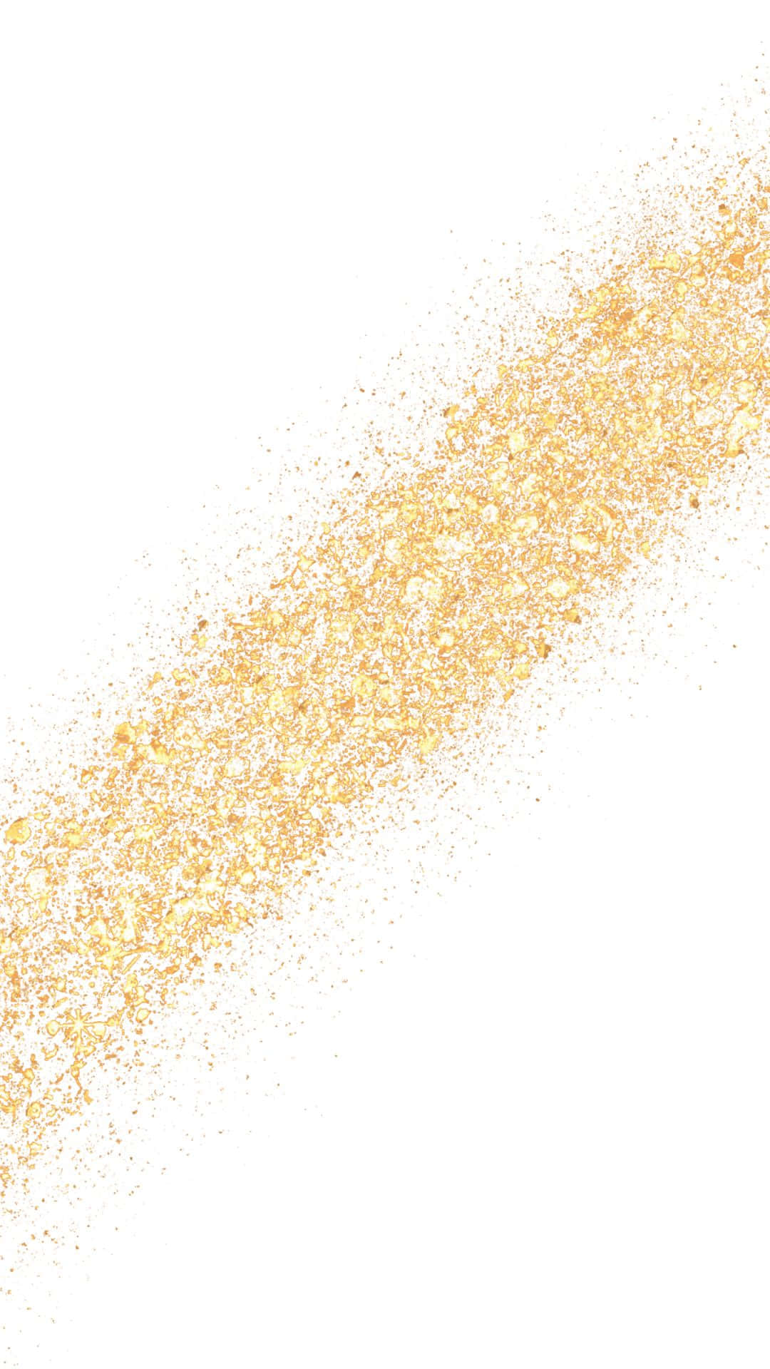 Gold Glitter Splatter On A White Background