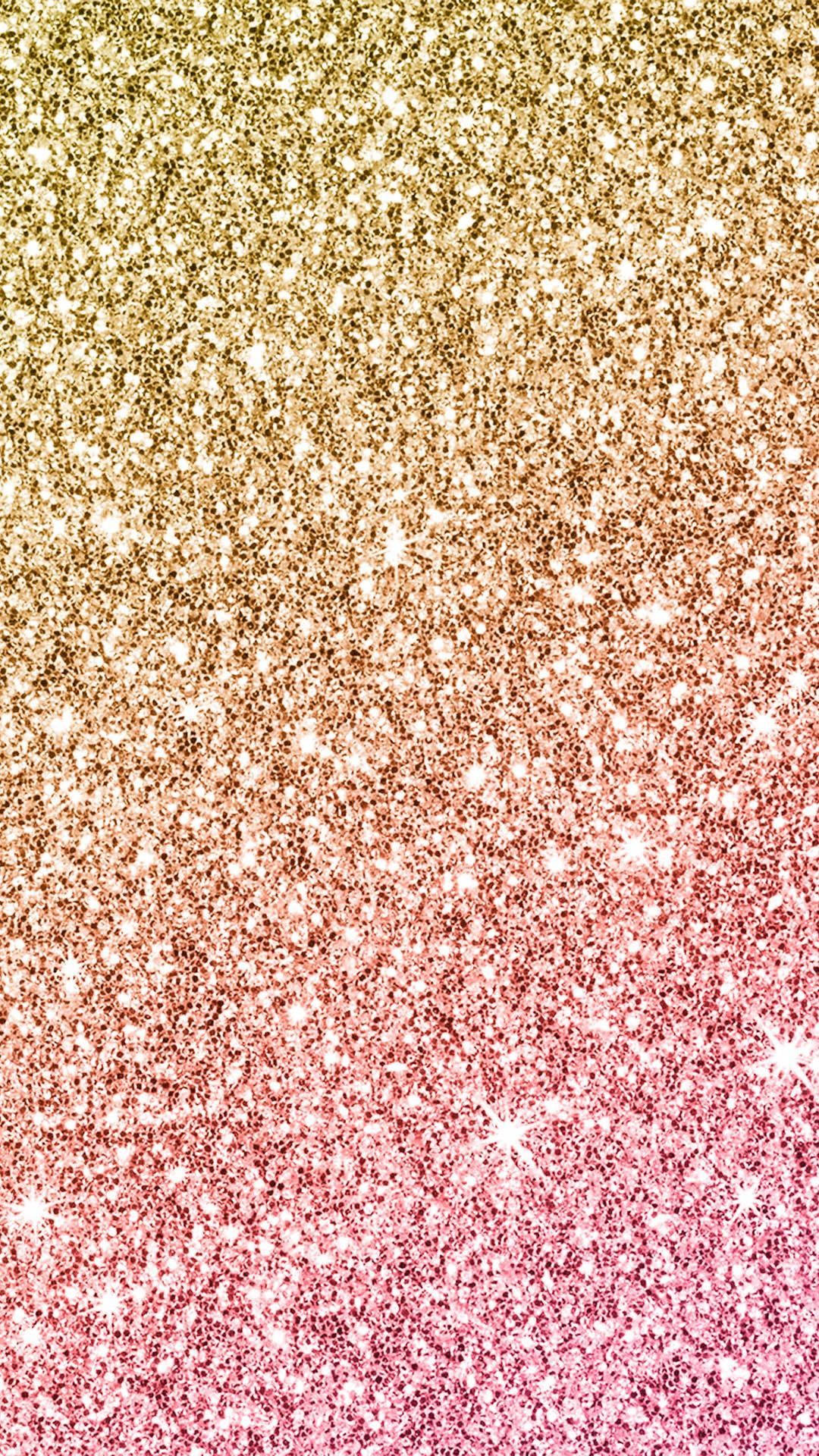 Gold Glitter With Pink Gradient Background