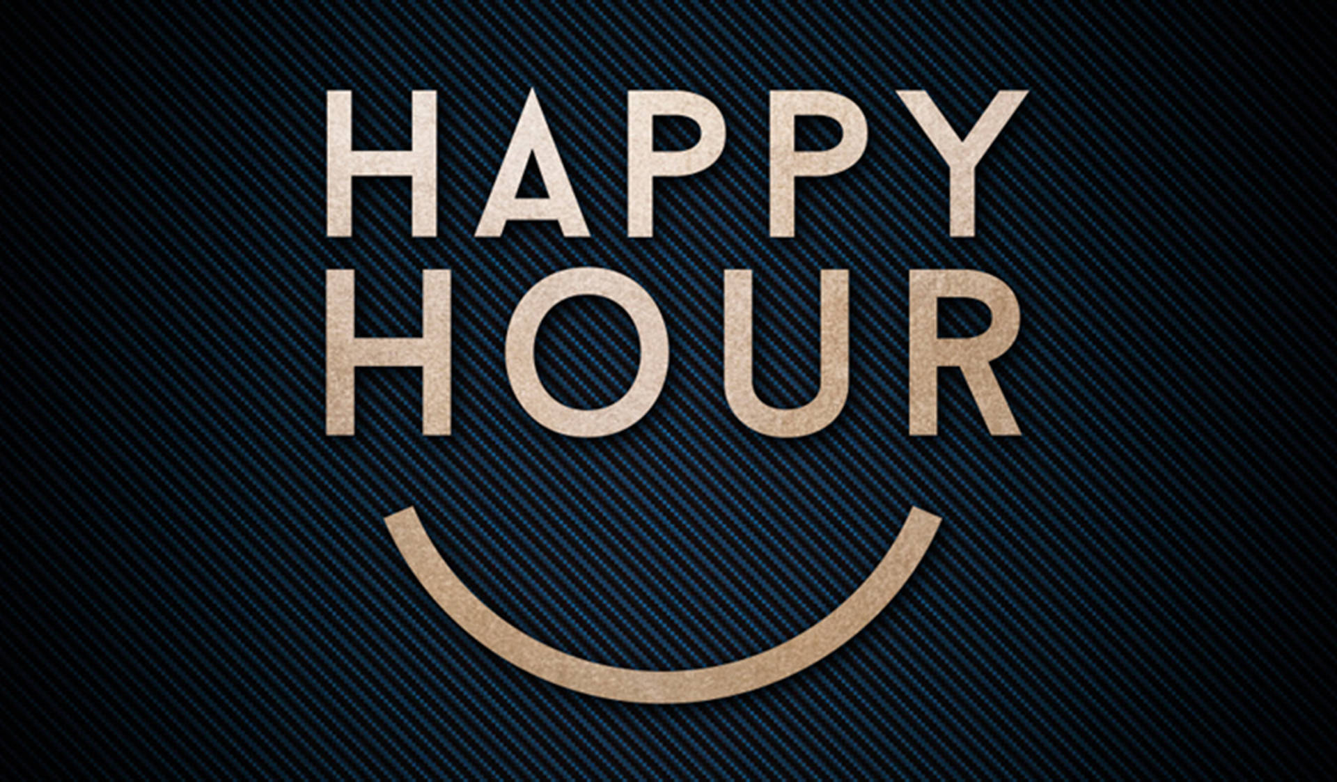 Gold Happy Hour With Smile Sign Background