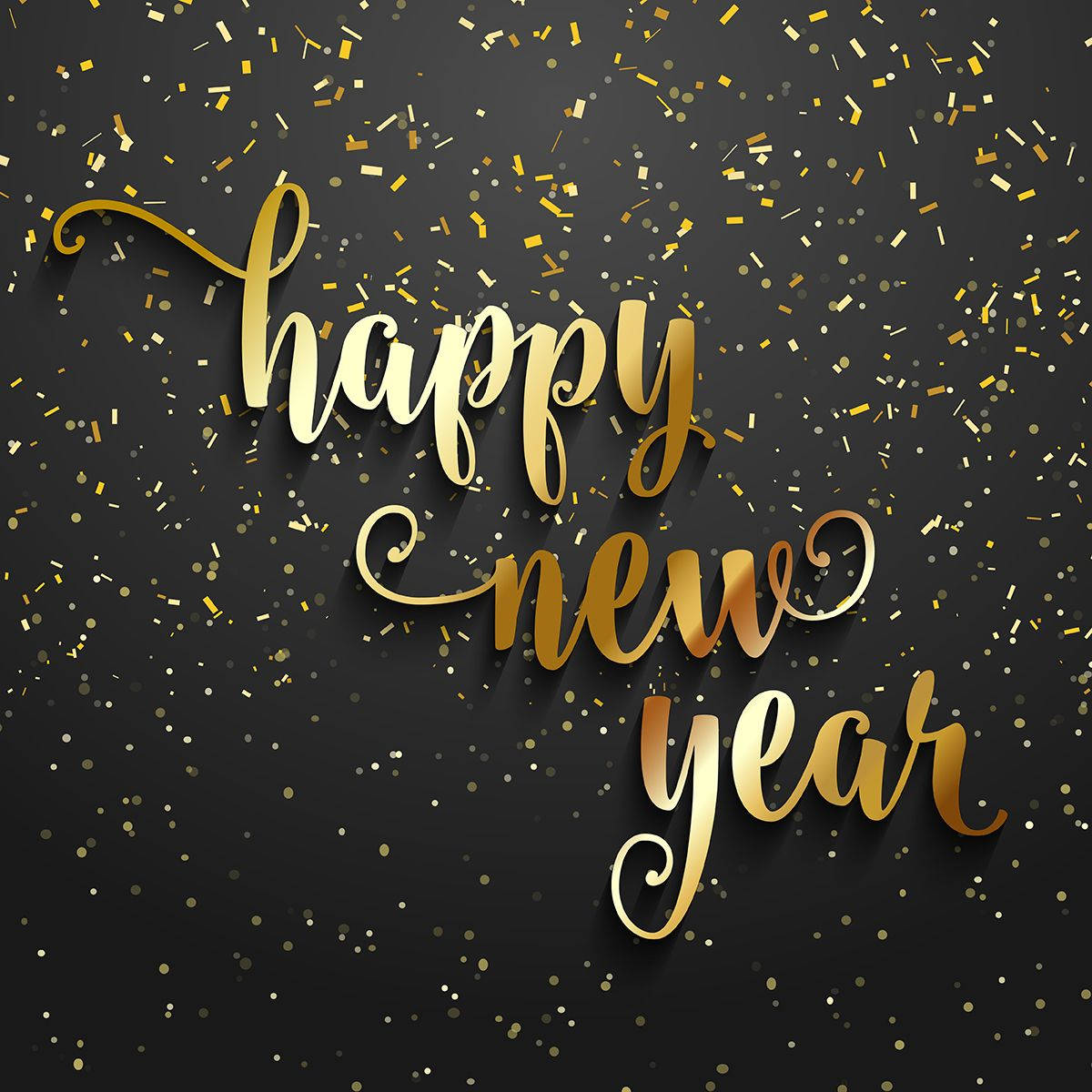 Gold Happy New Year Greetings Background