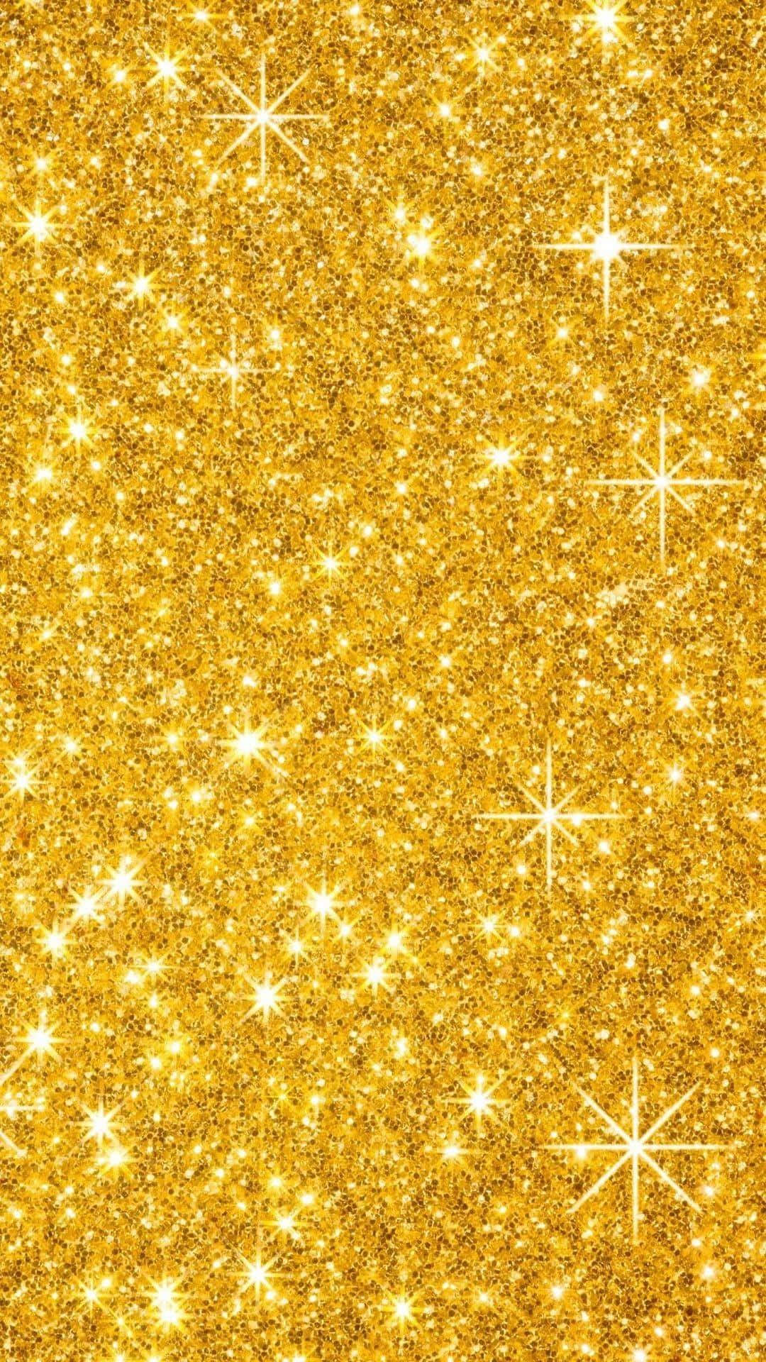 Gold Iphone Stars And Sparkles Background