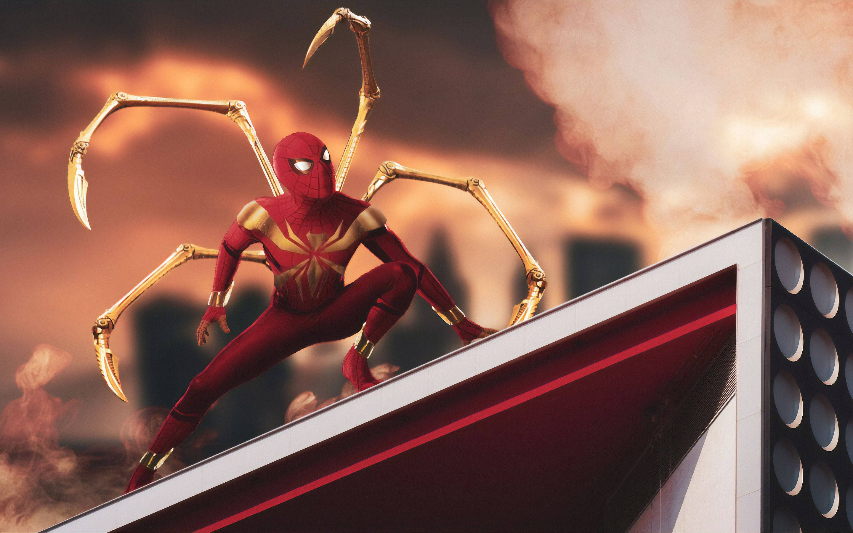 Gold Iron Spider Spiderman Claws Background