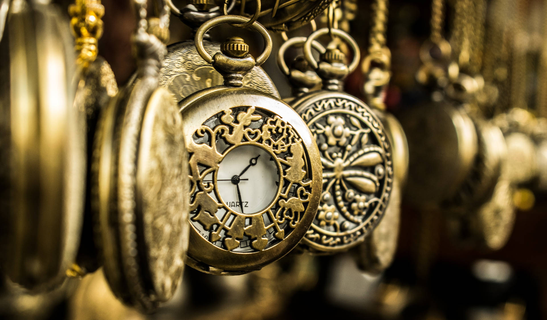 Gold Jewellery Pocket Watches Background