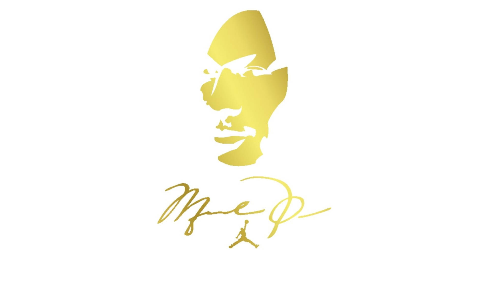 Gold Jordan Logo And Signature Background