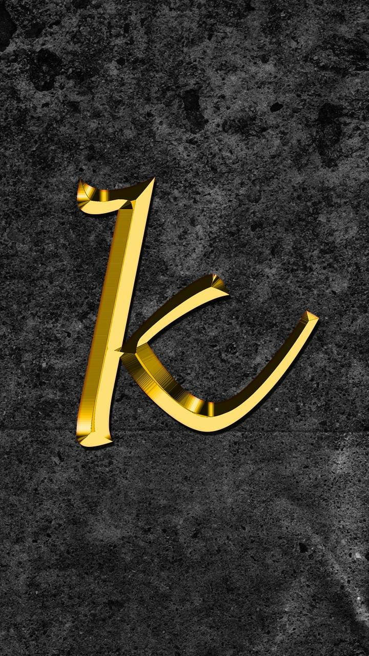Gold K Alphabet Background