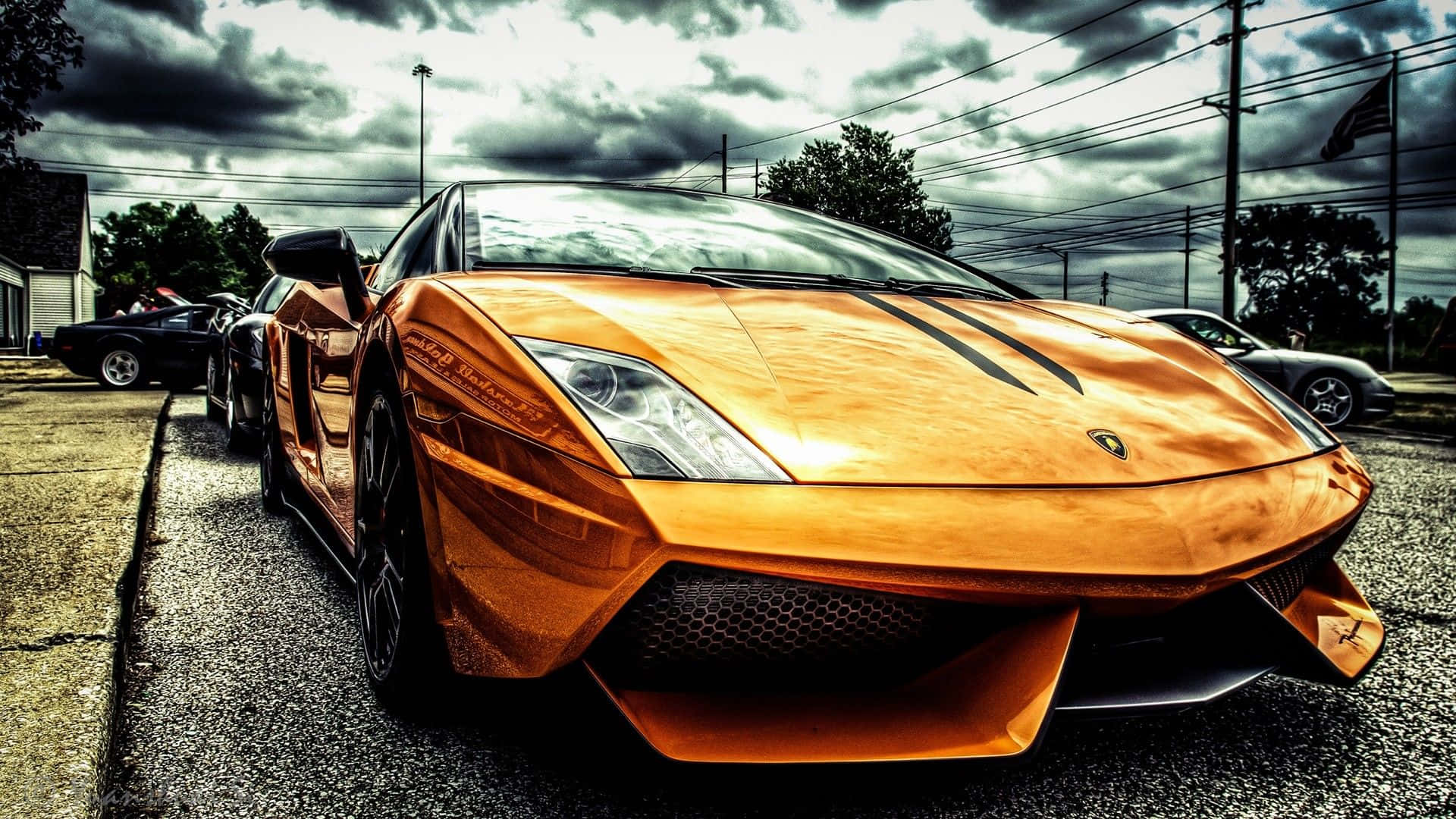 Gold Lamborghini Stands Out On The Road