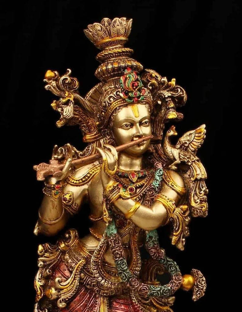 Gold Lord Krishna 3d Background