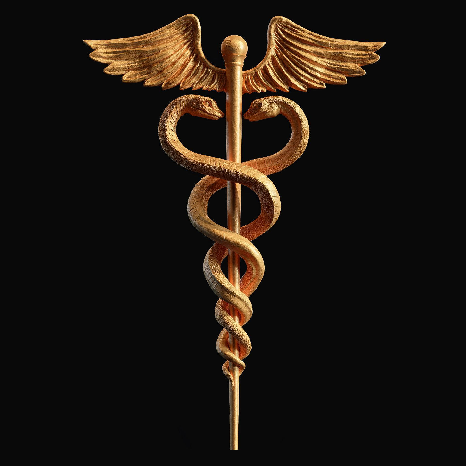 Gold Medical Symbol Background