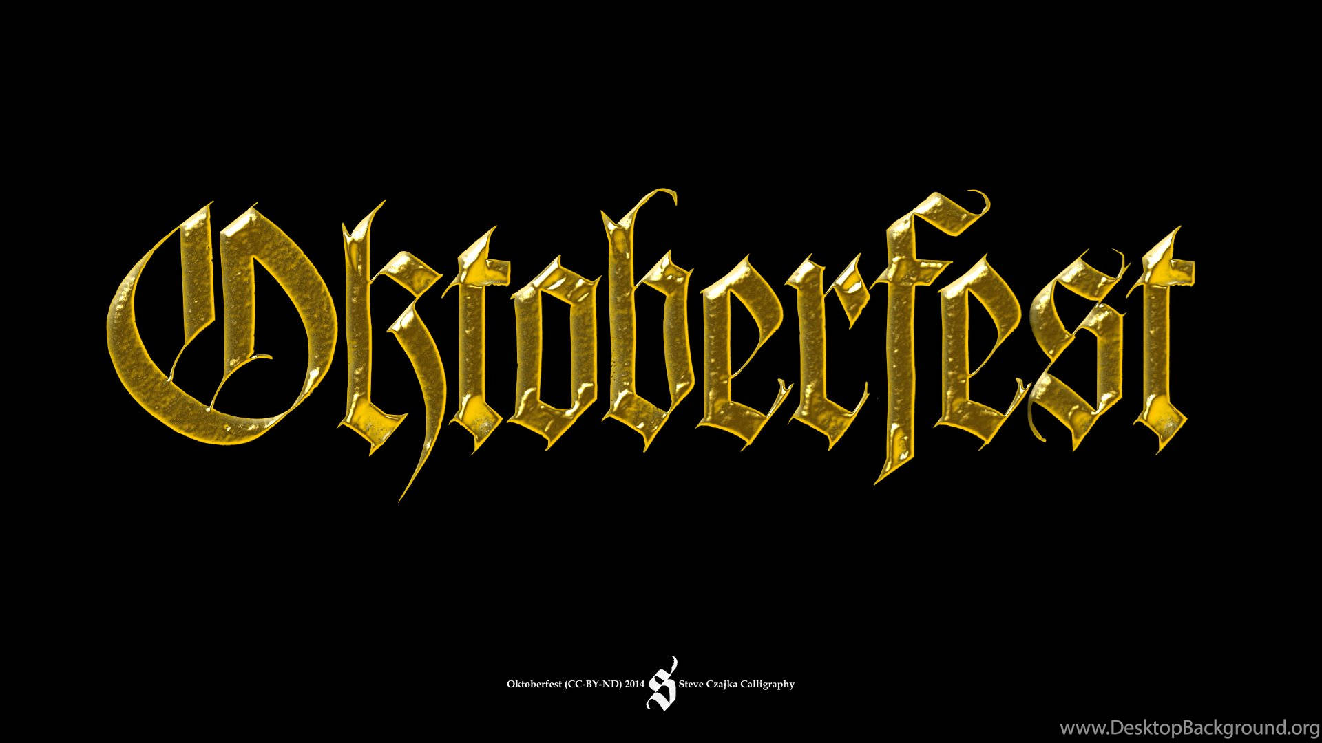 Gold Oktoberfest Calligraphy Background