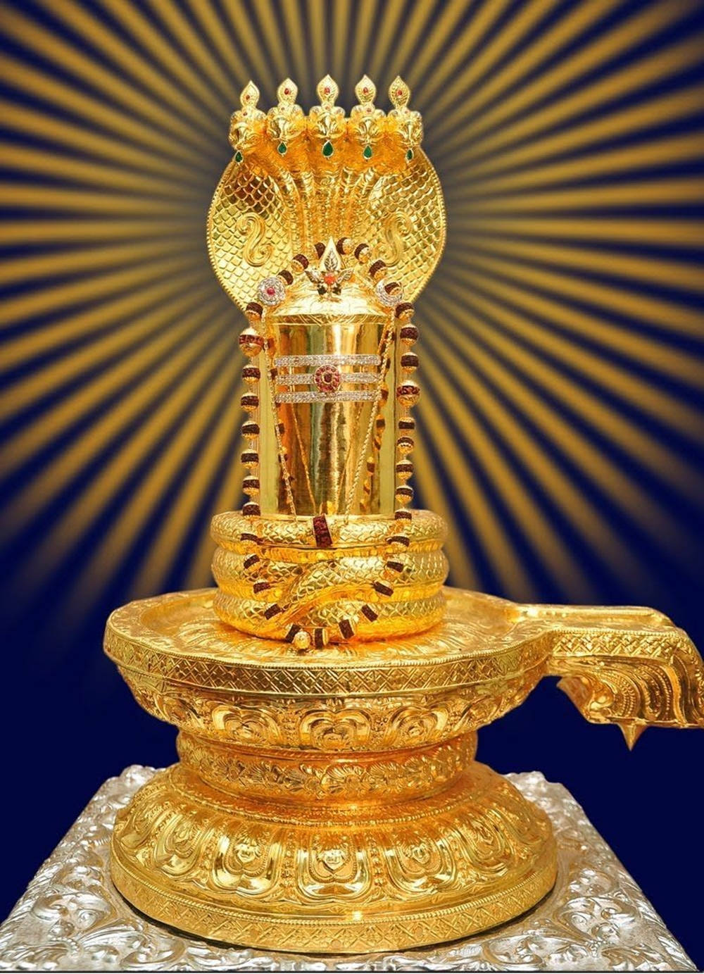 Gold Ray Shiva Lingam Background