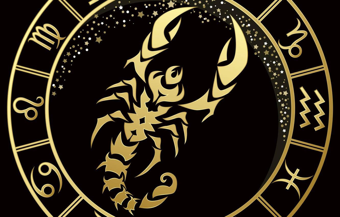 Gold Scorpio Zodiac Chart Background