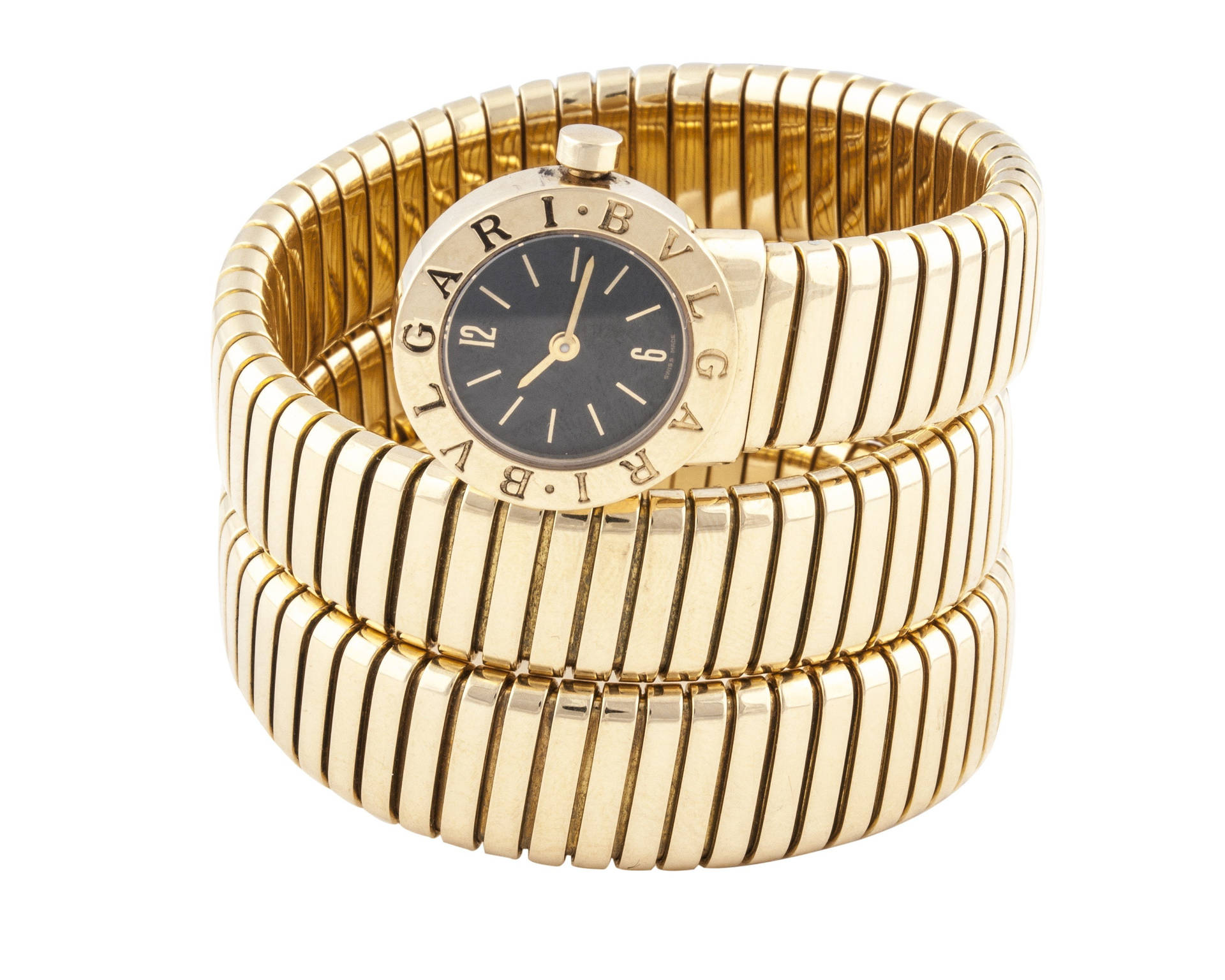 Gold Snaking Bvlgari Watch Background