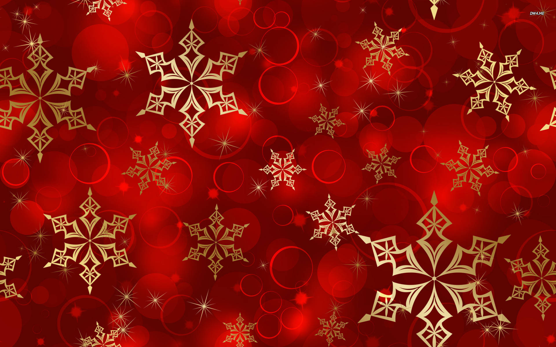 Gold Snowflakes Red Christmas Background Background