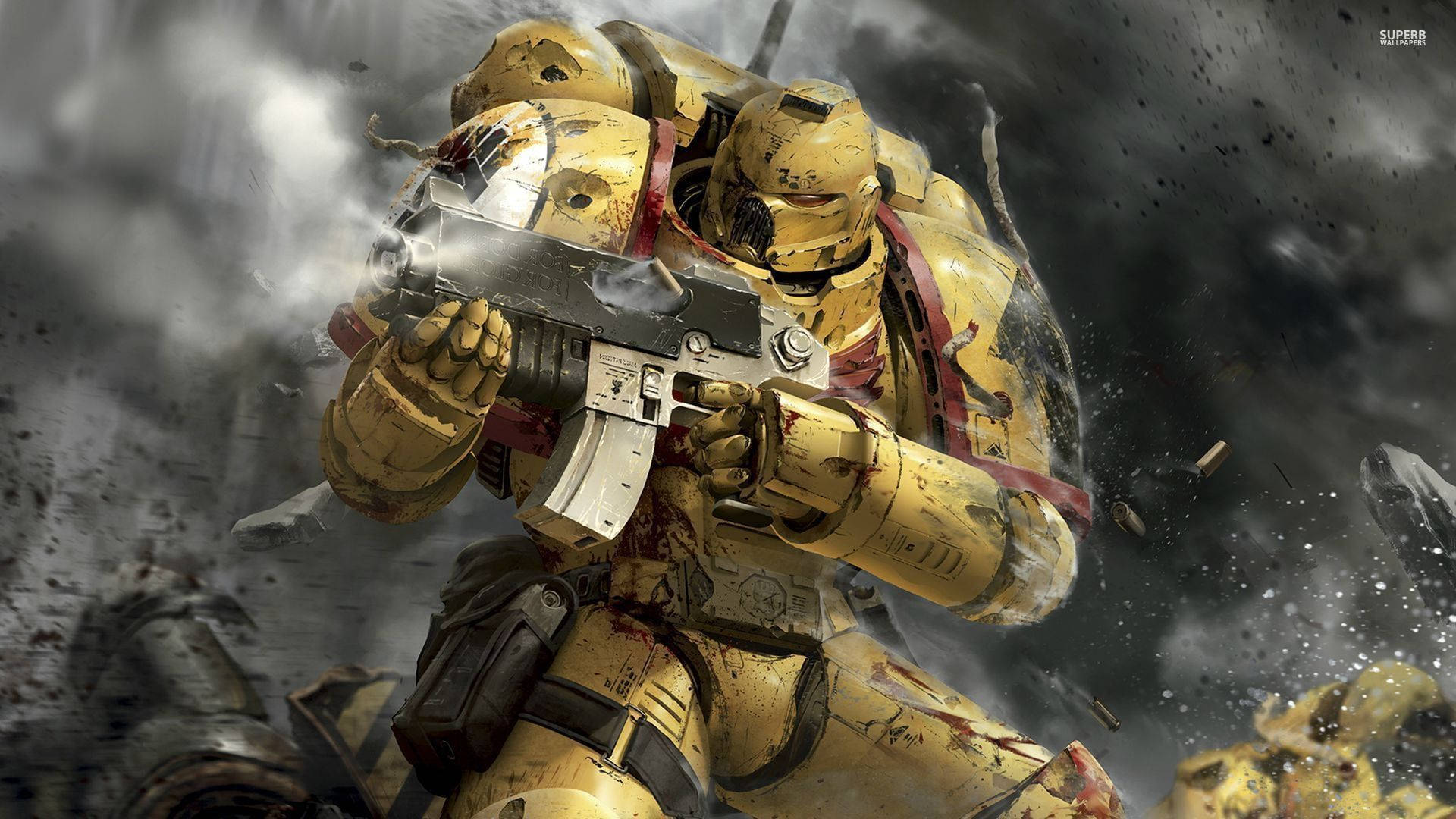 Gold Space Marine Warhammer Background