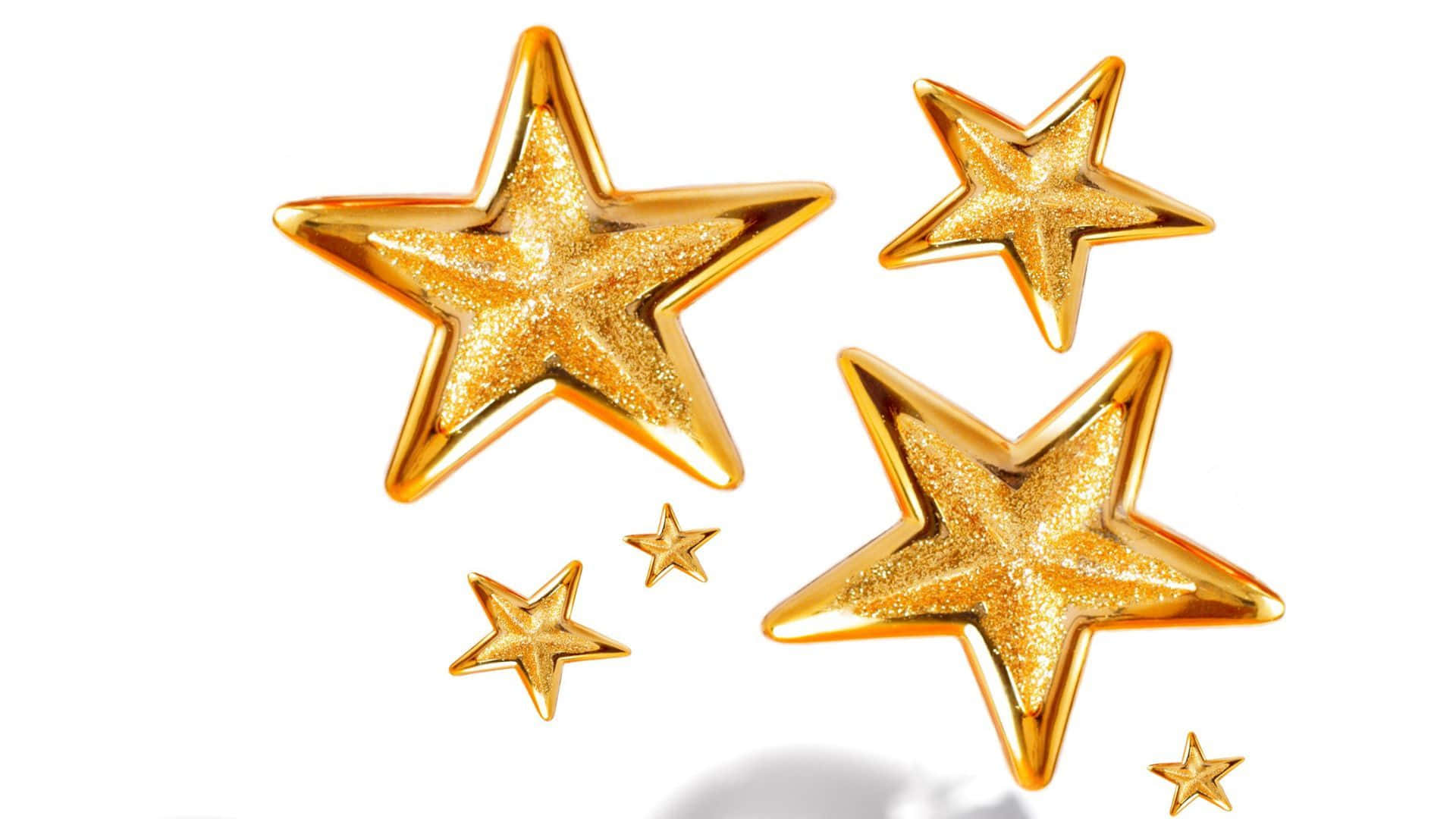 Gold Stars Floating In The Air Background
