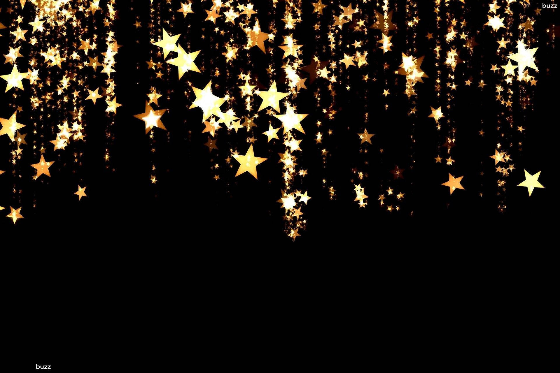 Gold Stars On A Black Background Background