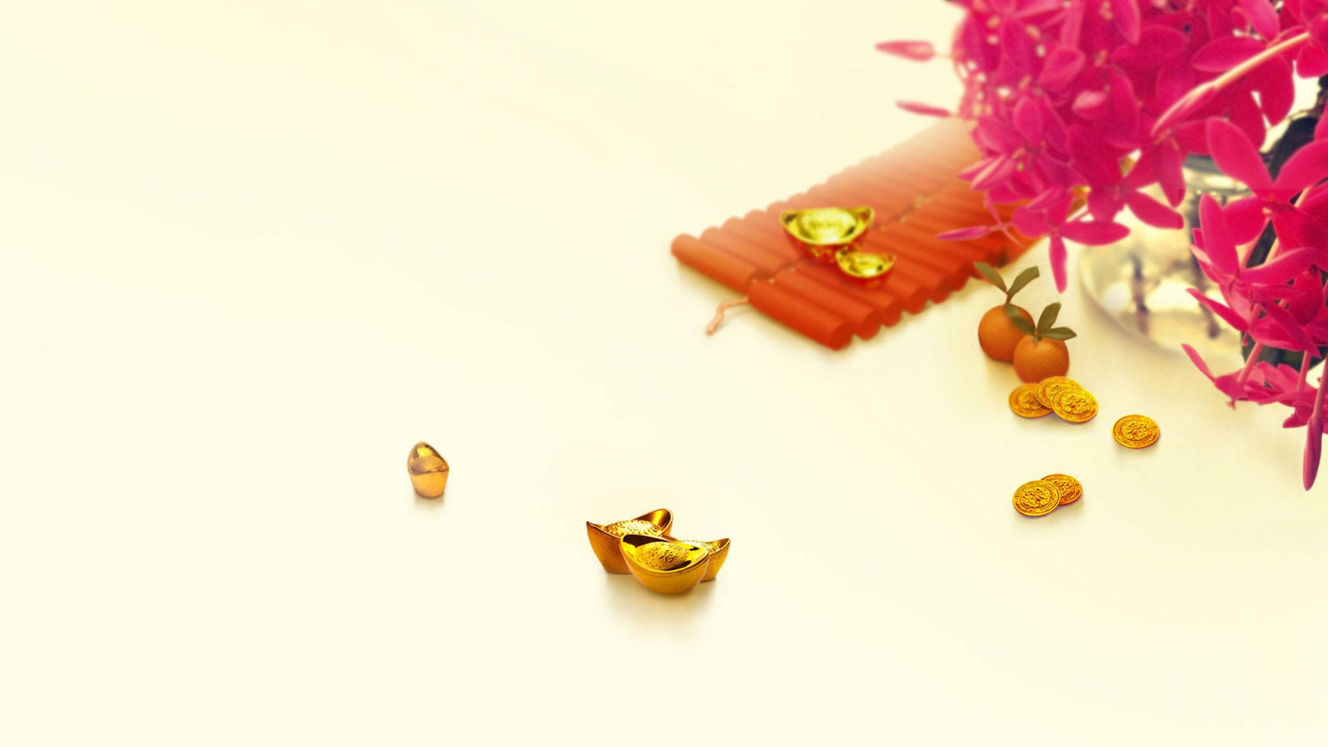 Gold Sycee Chinese New Year Background