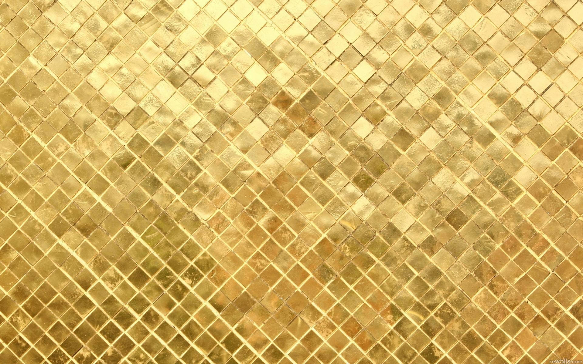 Gold Texture On Diamond Plates Background