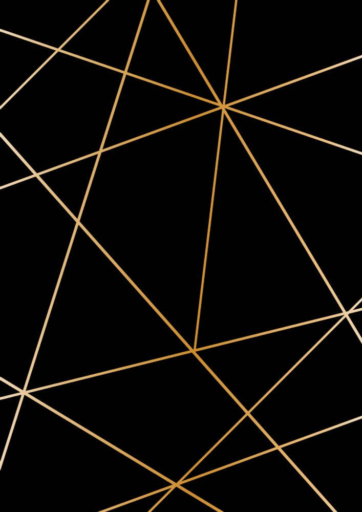 Gold Texture Triangles Over Black Background