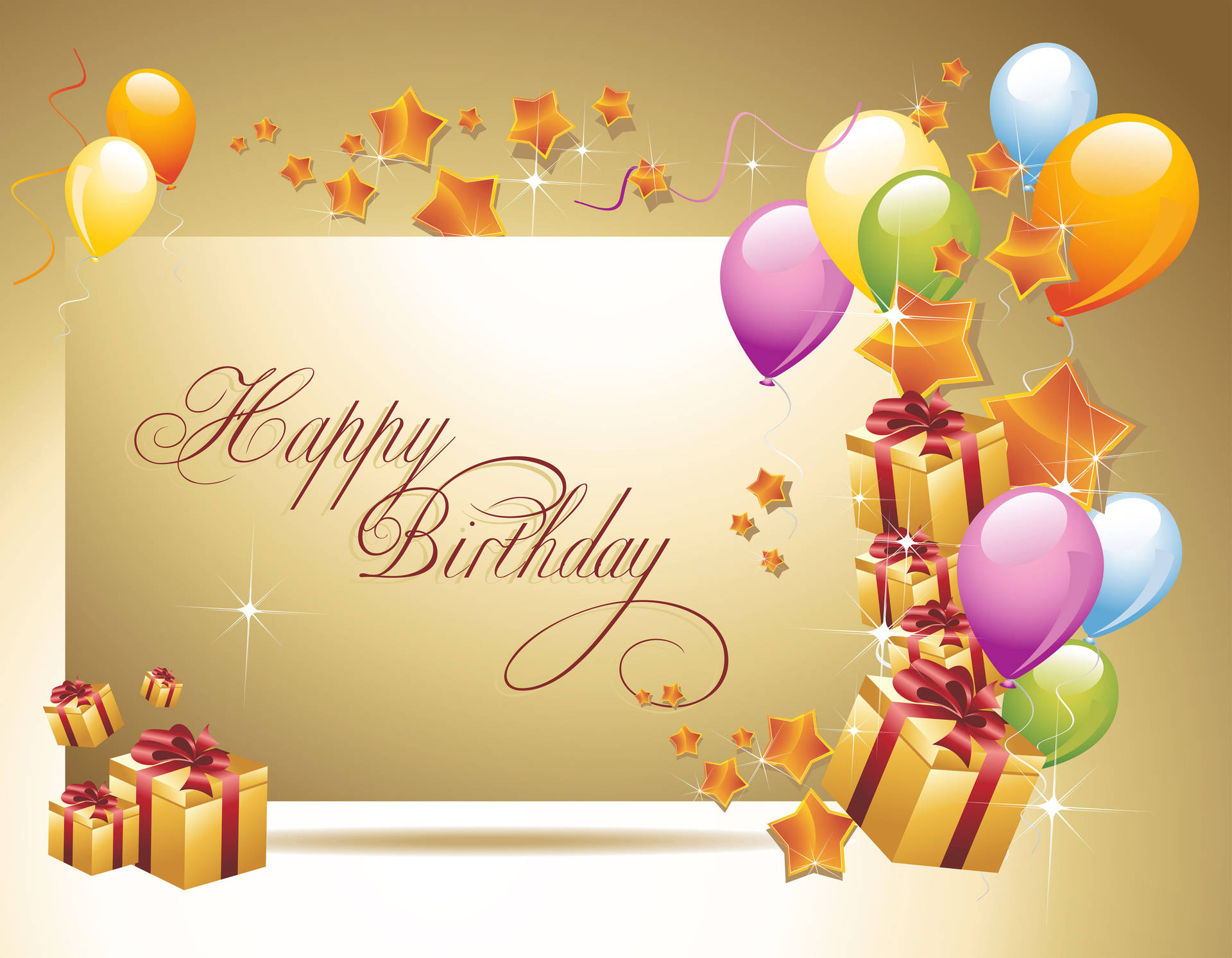 Gold Theme Happy Birthday Background Background