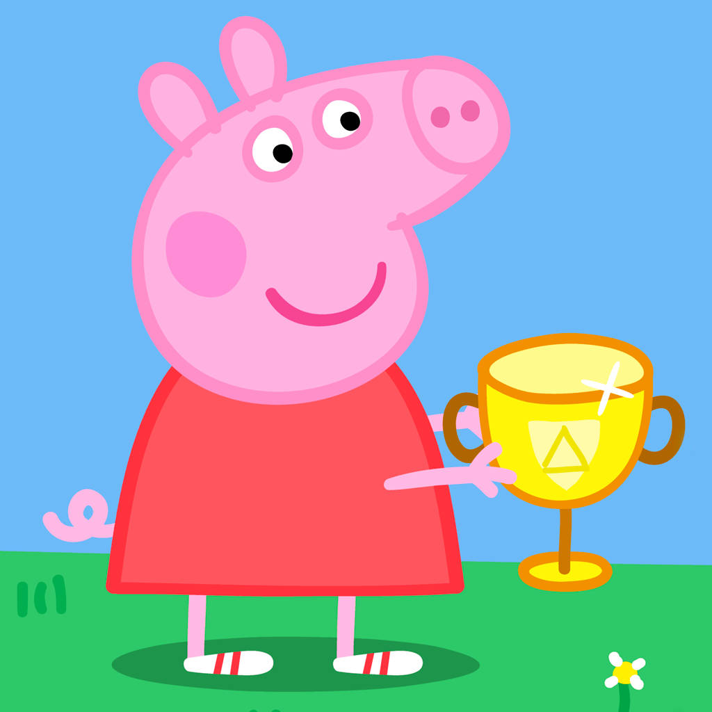 Gold Trophy And Peppa Pig Ipad Background