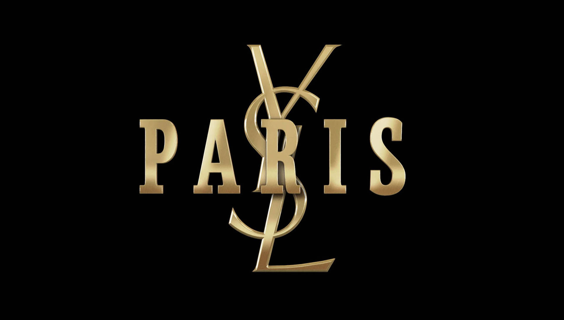 Gold Ysl Paris Logo
