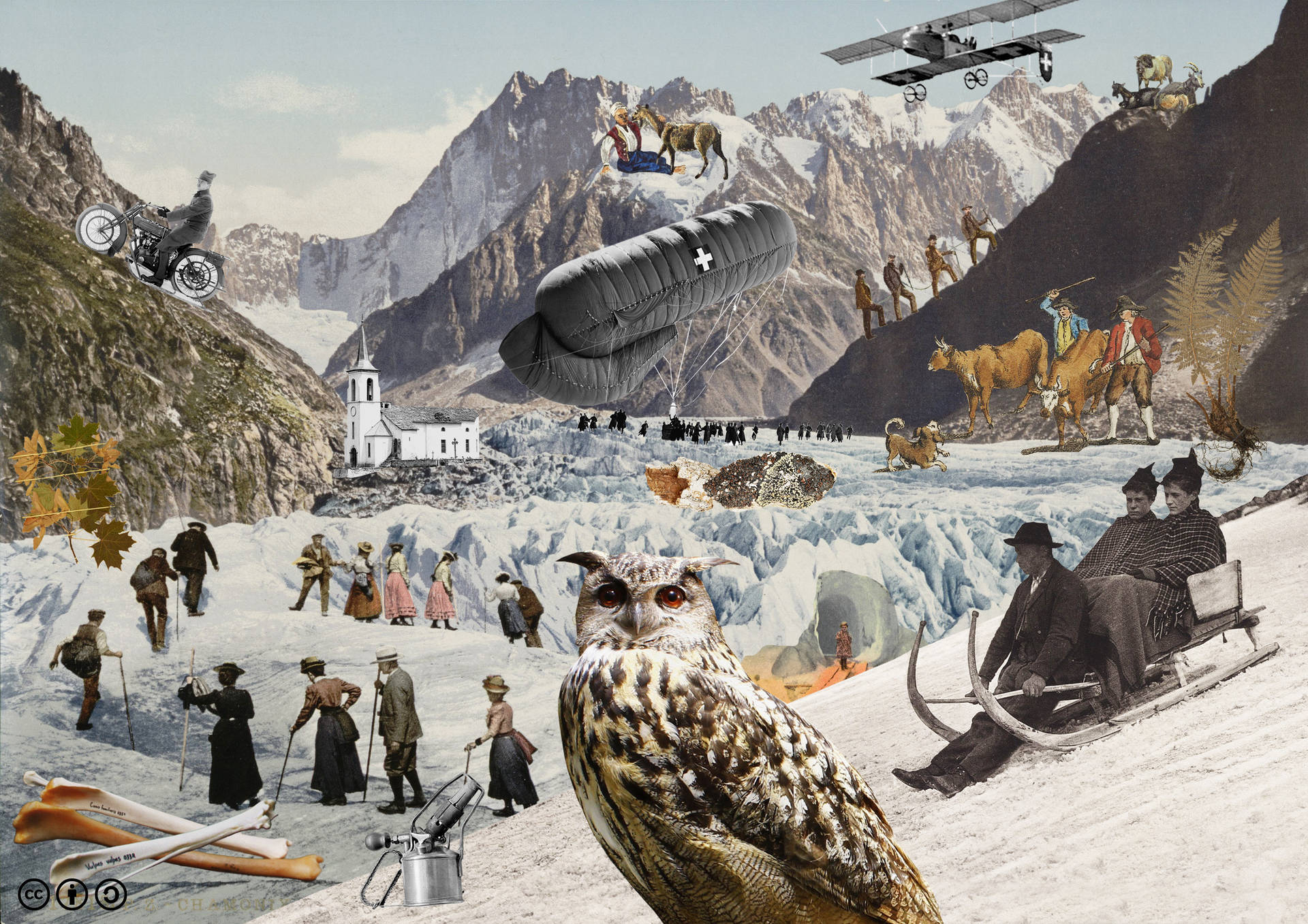 Golden Age Of Alpinism Collage Background
