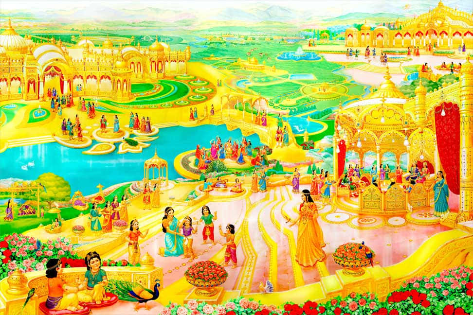 Golden Age Paradise Illustration Background