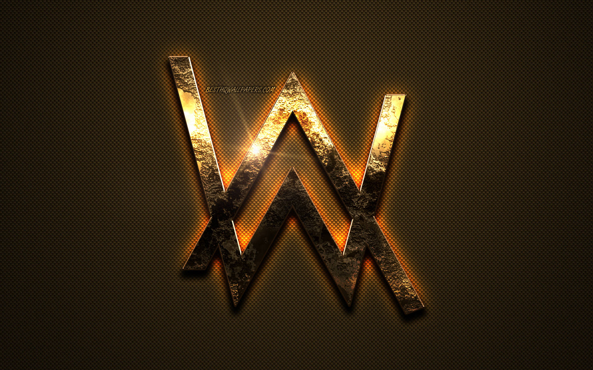 Golden Alan Walker Emblem Background