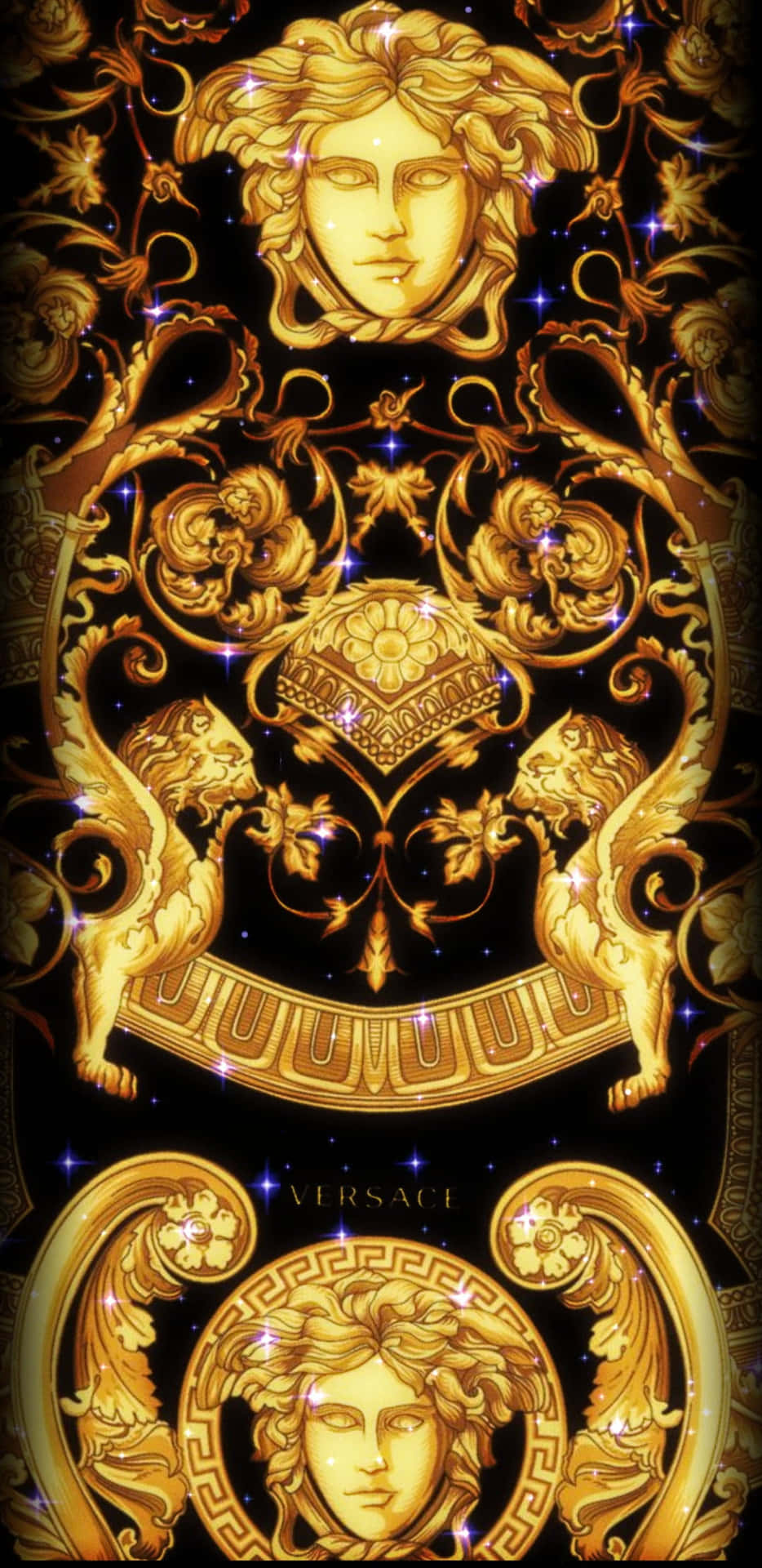 Golden Angels Versace Iphone Background