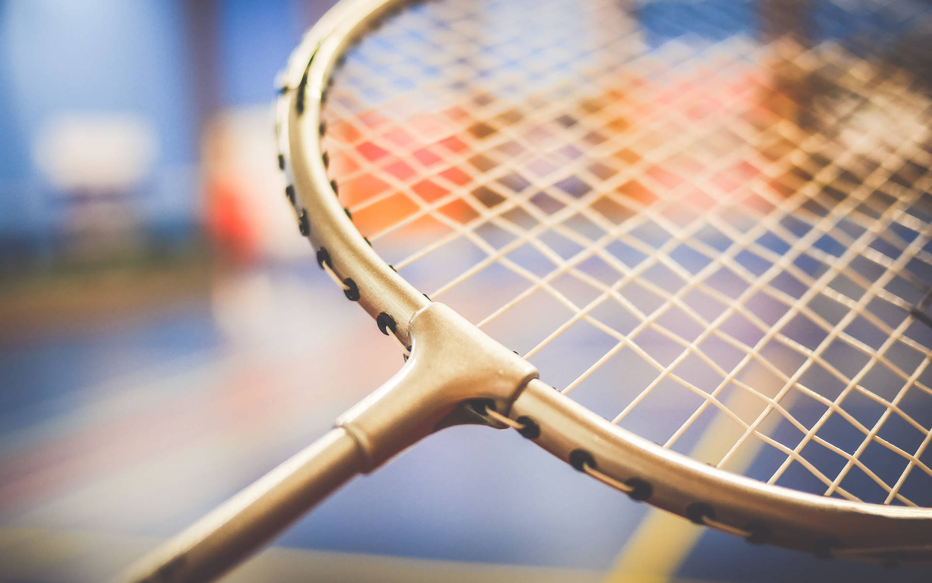 Golden Badminton Racket Background