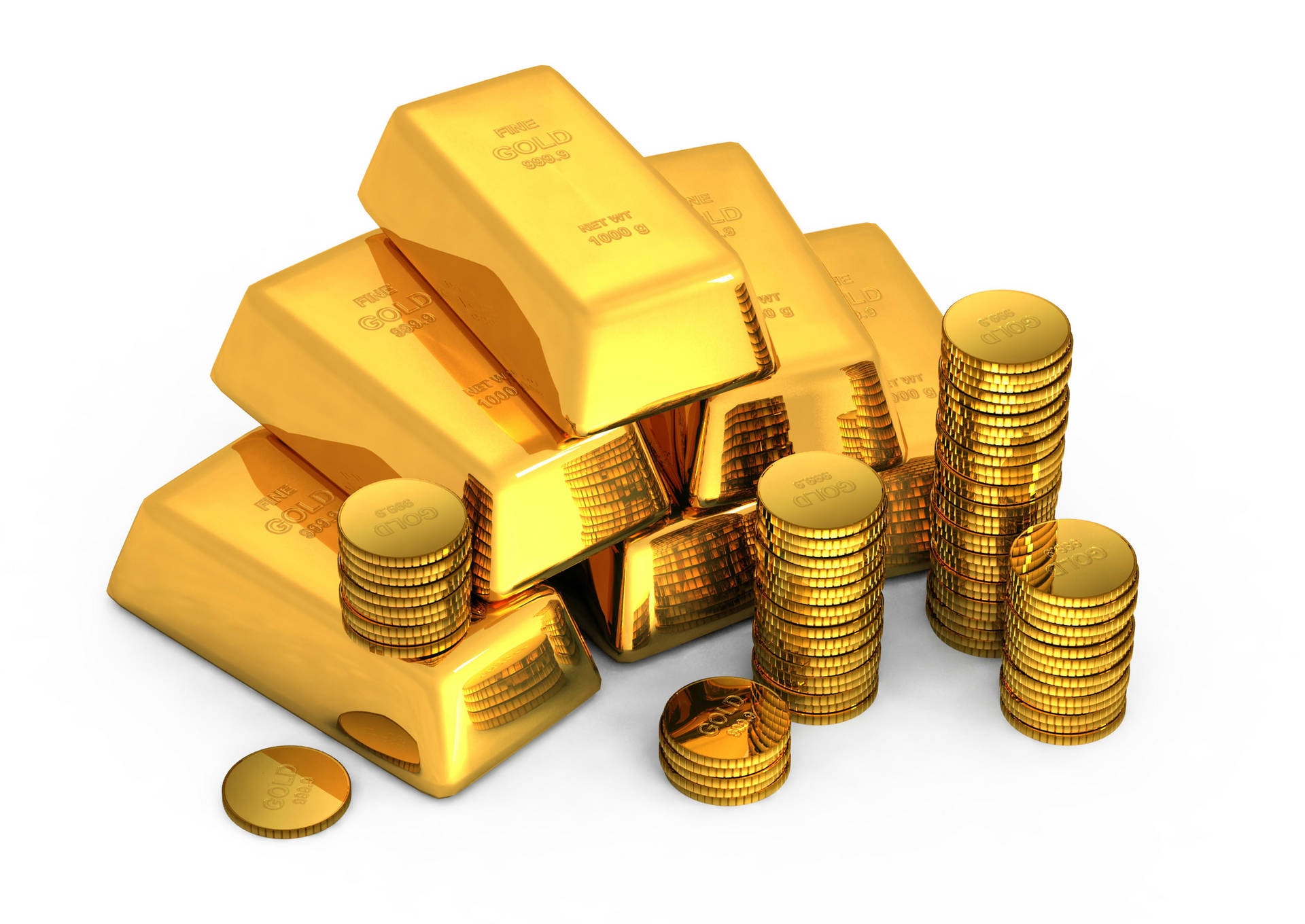 Golden Bars And Coins