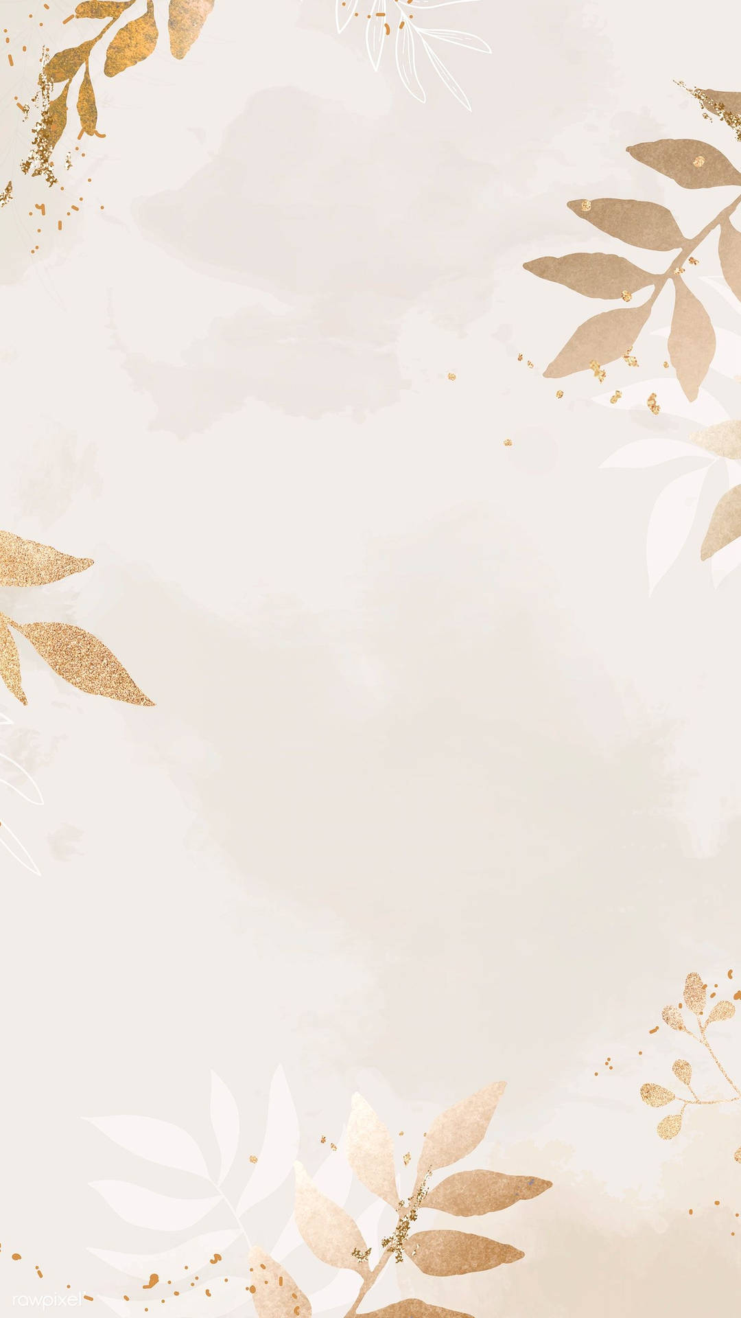 Golden Beige Background Leaves Background