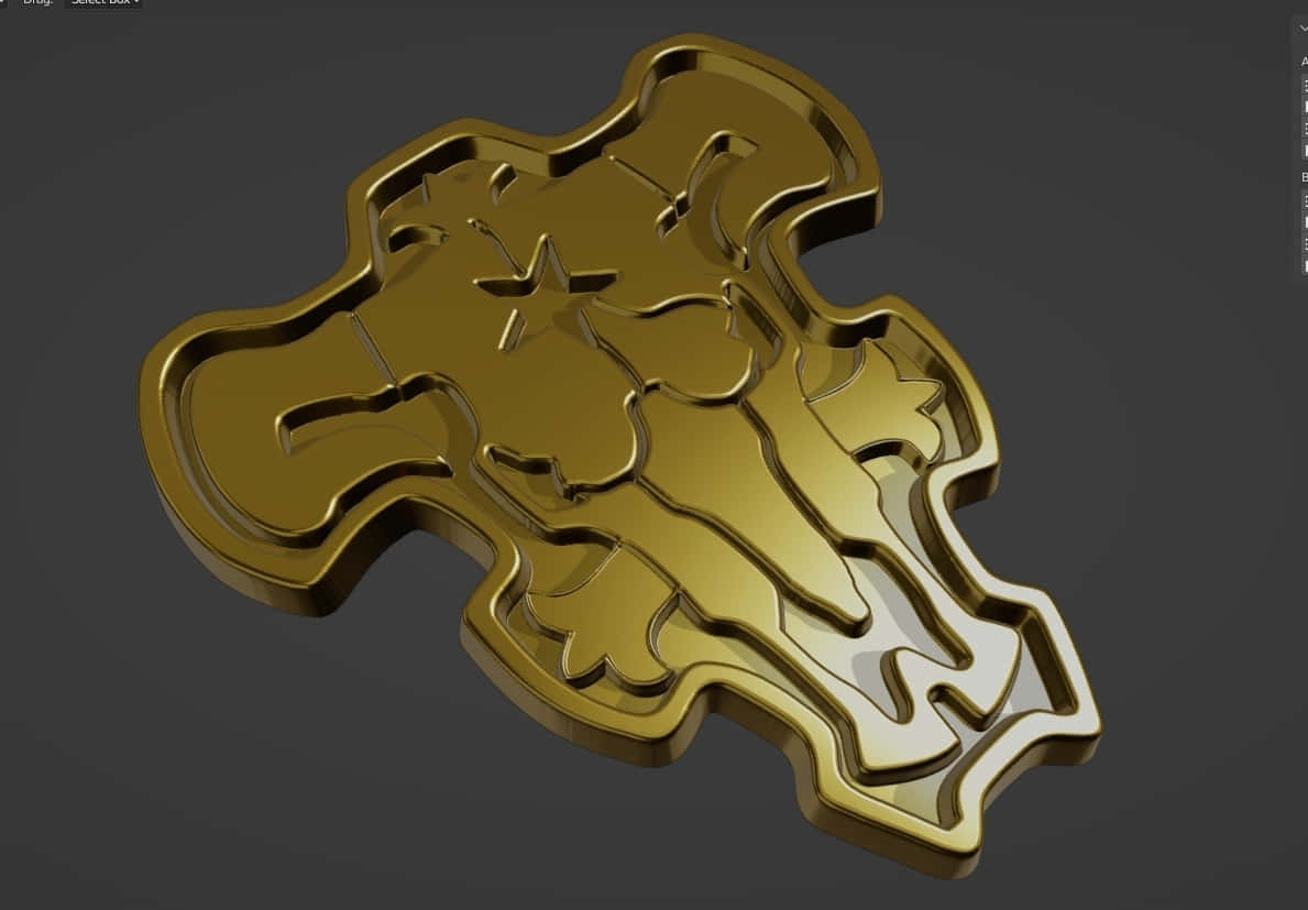 Golden Black Bull Emblem3 D Render Background