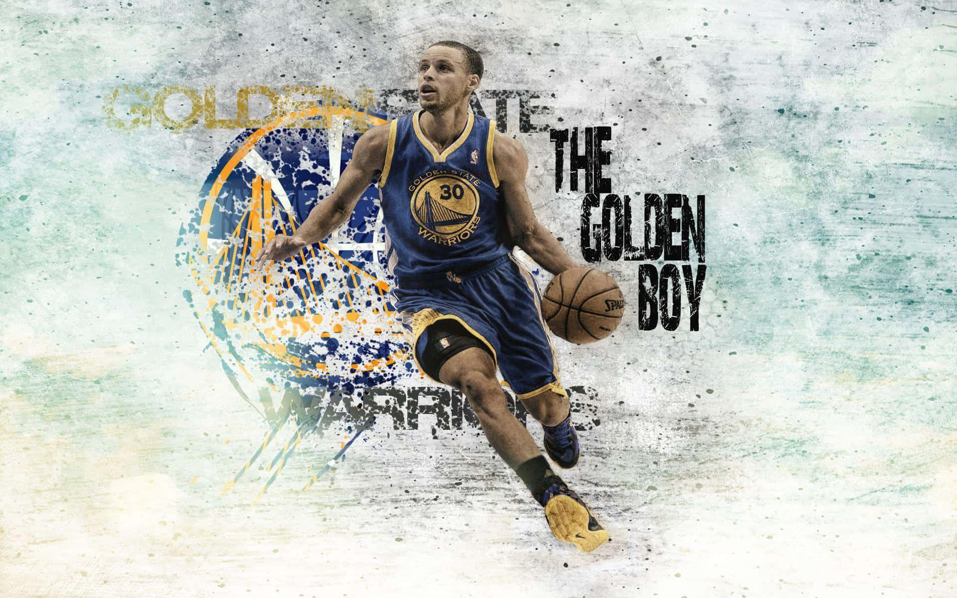 Golden Boy Warriors Basketball Artwork Background