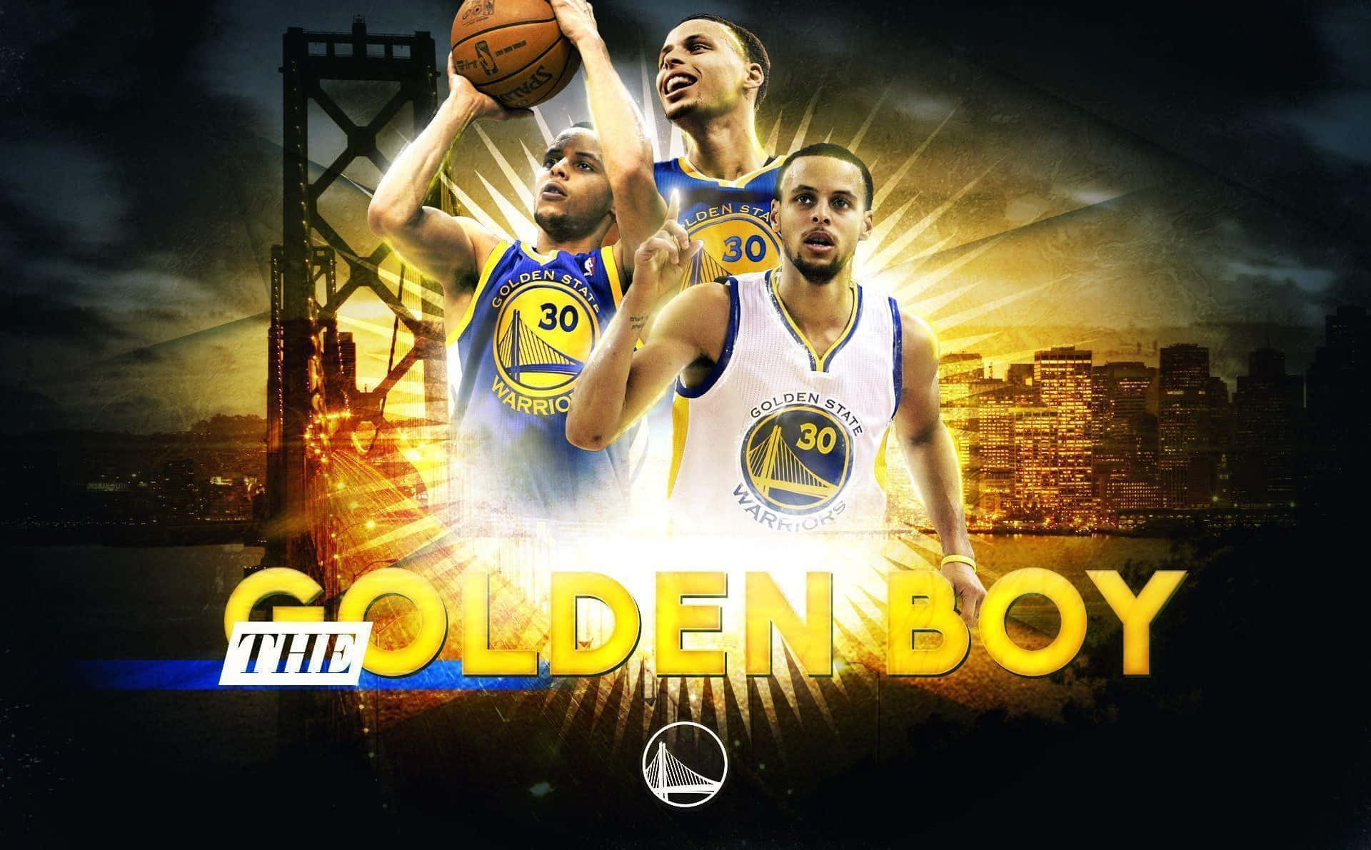 Golden Boy Warriors Basketball Artwork Background